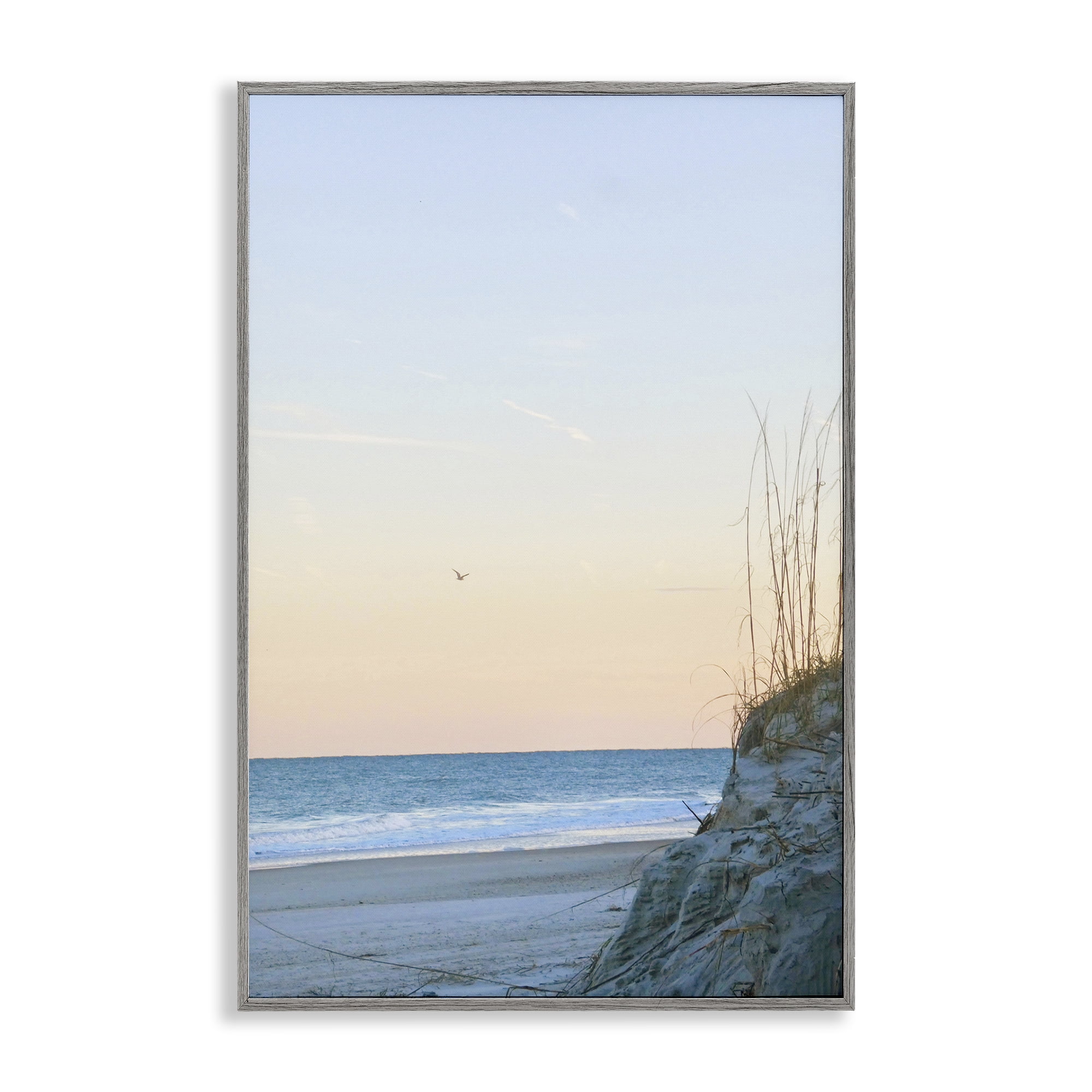Stupell Industries Serene Beach Sunset Landscape Photography Gray Framed Art Print Wall Art, 20 x 30