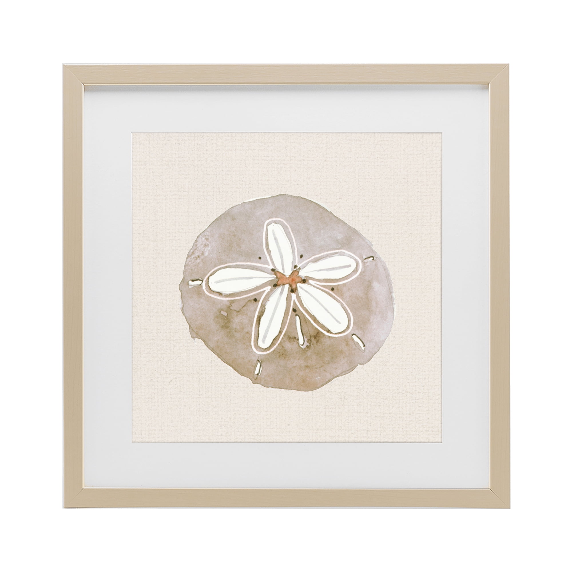 Stupell Industries Serene Beige Sand Dollar Birch Framed Print Under Glass, design by Lanie Loreth