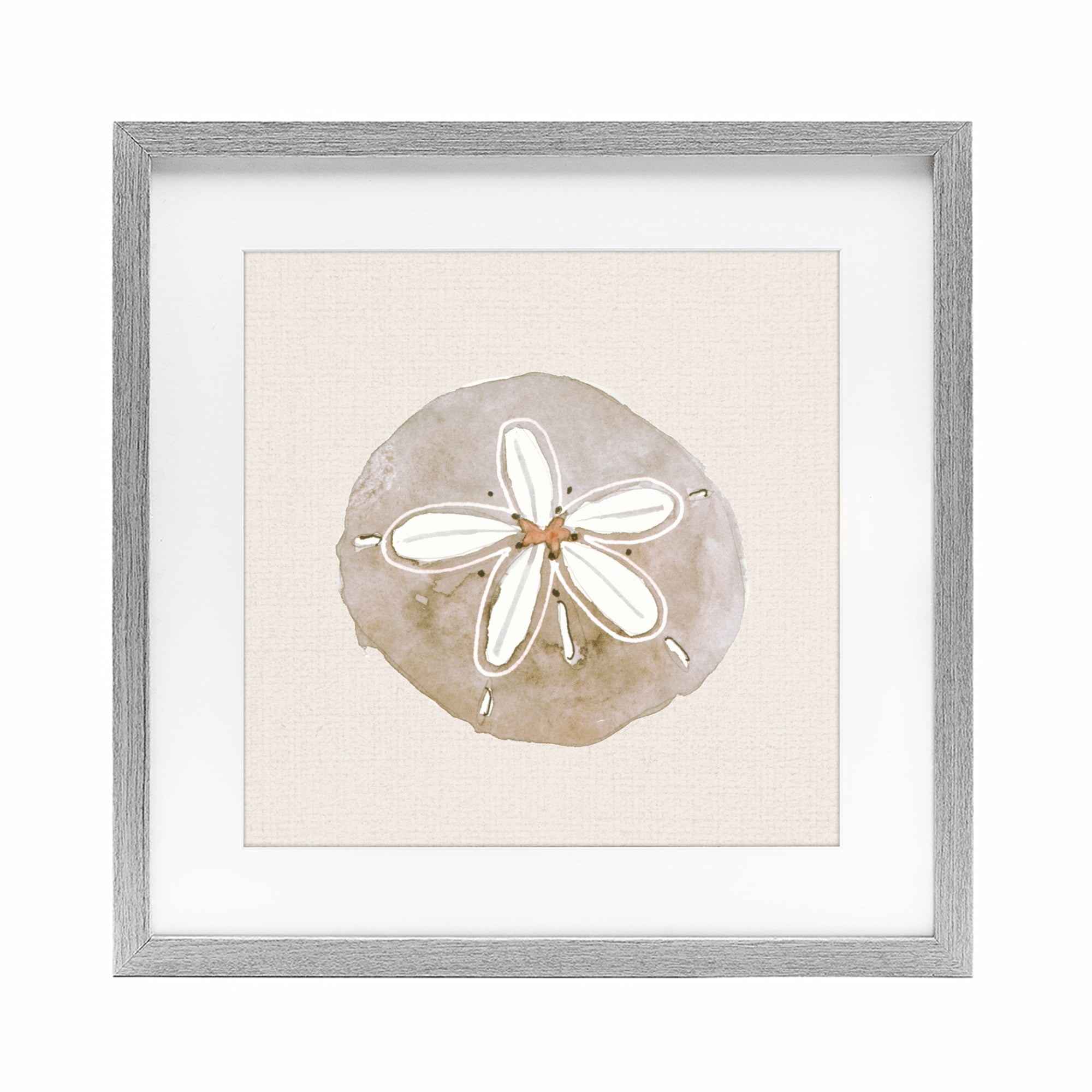 Stupell Industries Serene Beige Sand Dollar Gray Framed Print Under Glass, design by Lanie Loreth