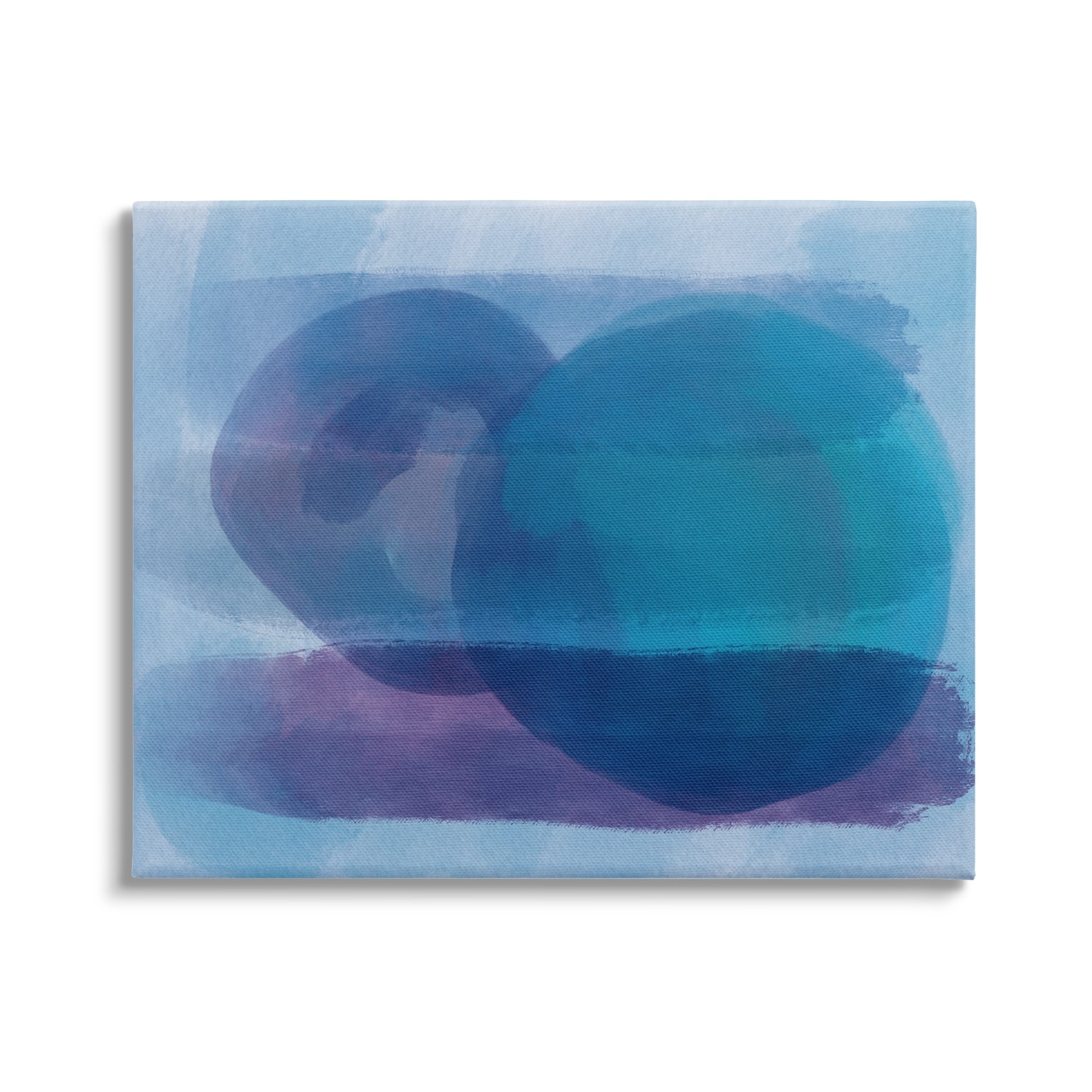 Stupell Industries Serene Blue Brushstrokes Abstract Circle Shapes Canvas Wall Art, 20 x 16, Design by Amy Brinkman