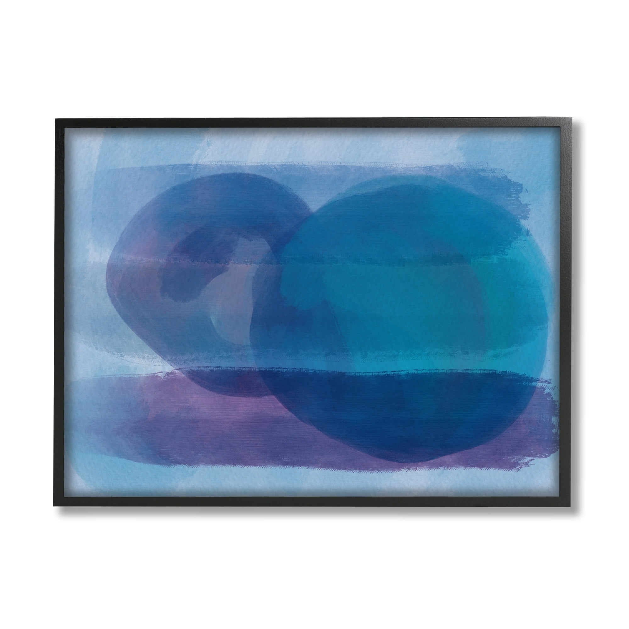 Stupell Industries Serene Blue Brushstrokes Abstract Circle Shapes Framed Wall Art, 14 x 11, Design by Amy Brinkman