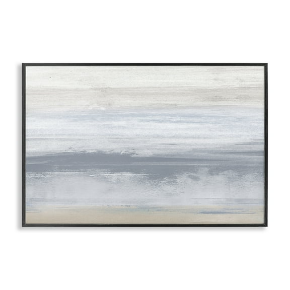 Stupell Industries Serene Blue Feeling Landscape Painting Black Framed Art Print Wall Art, 18 x 12