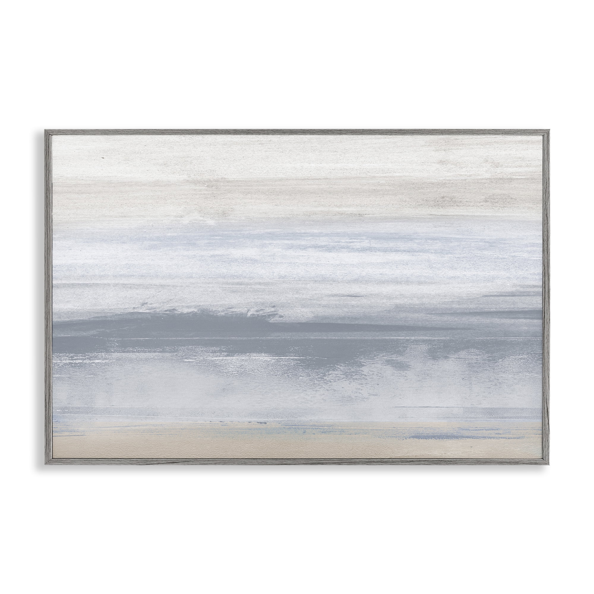 Stupell Industries Serene Blue Feeling Landscape Painting Gray Framed Art Print Wall Art, 30 x 20