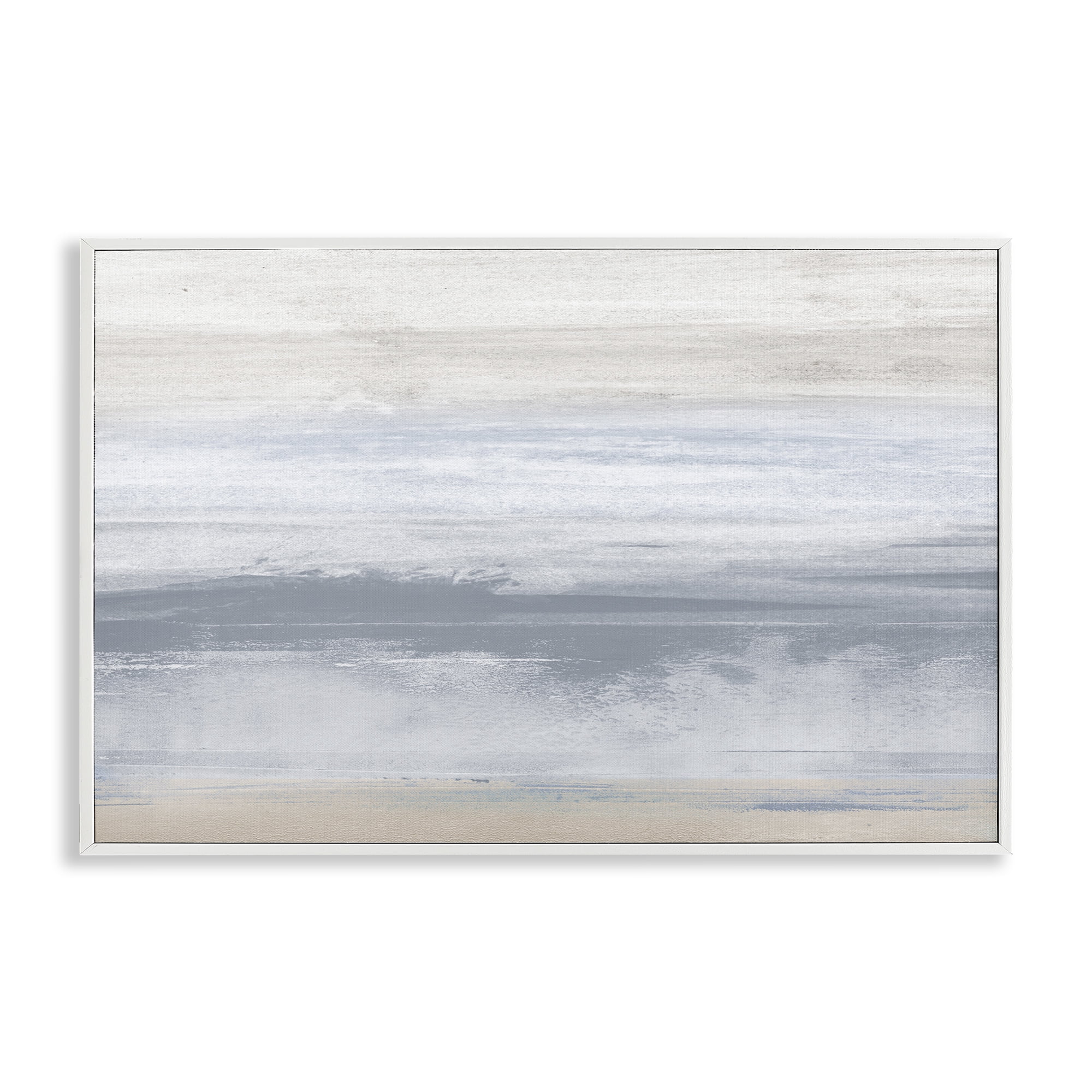 Stupell Industries Serene Blue Feeling Landscape Painting White Framed Art Print Wall Art, 24 x 16