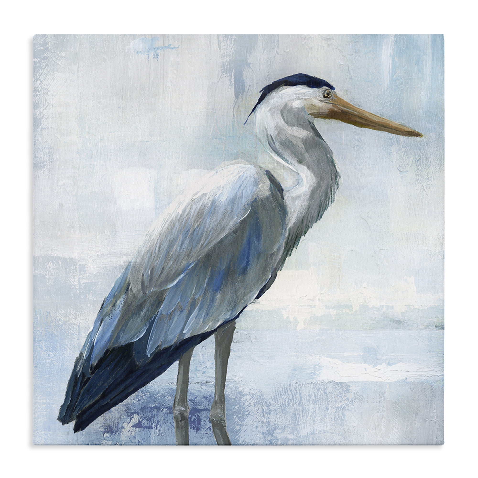 Stupell Industries Serene Blue Heron In Aqua Canvas Wall Art, design by Nan