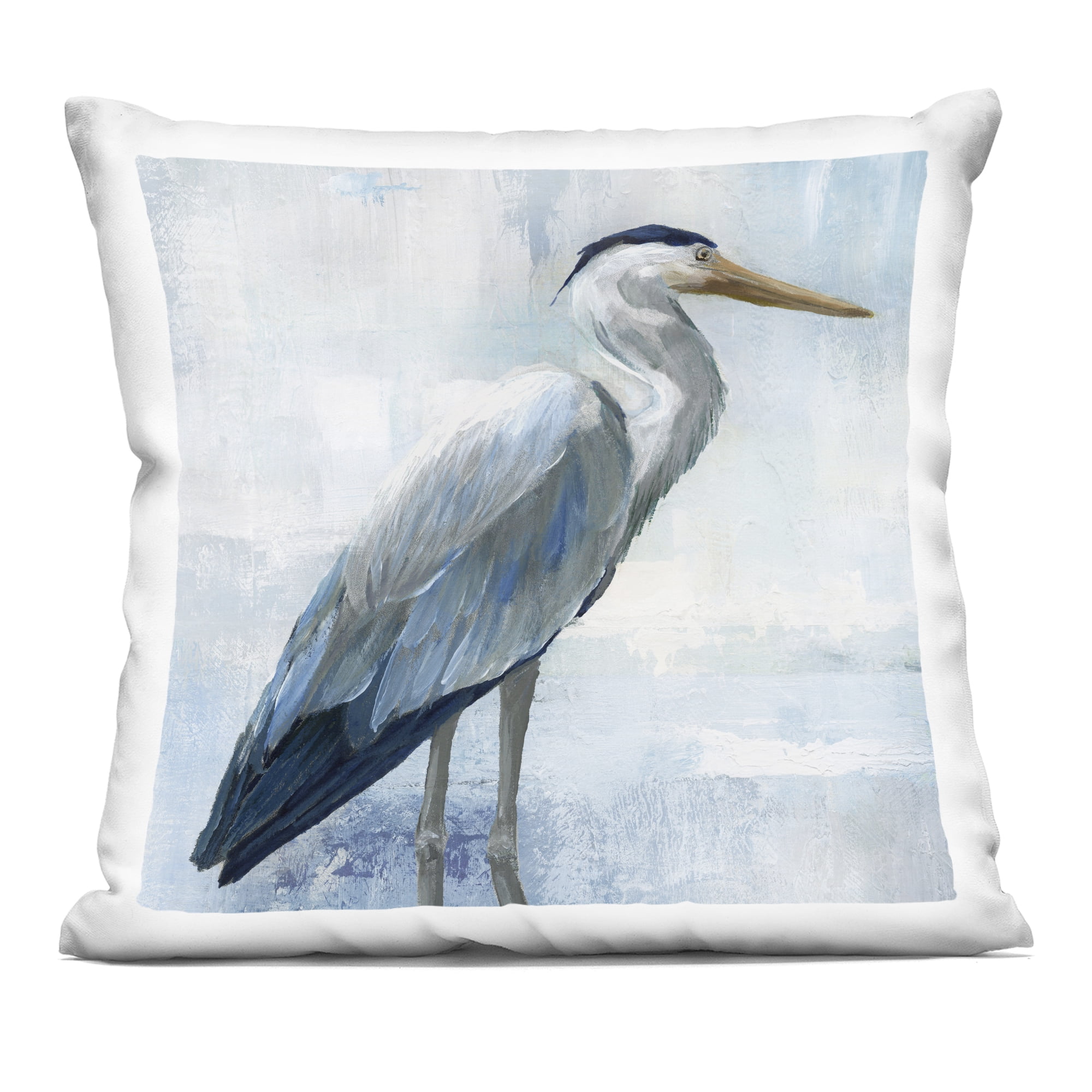 Stupell Industries Serene Blue Heron In Aqua Decorative Printed Throw Pillow, design by Nan, 18 x 7 x 18