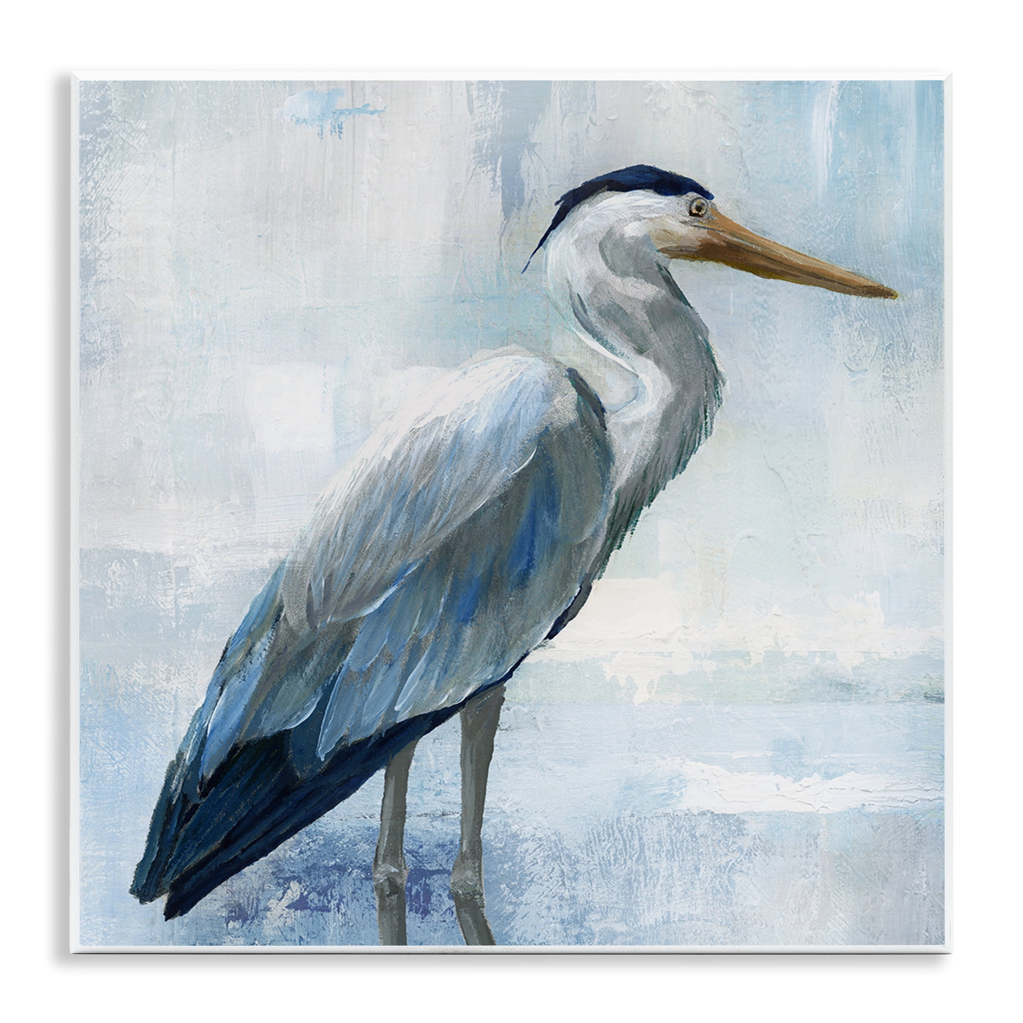 Stupell Industries Serene Blue Heron In Aqua Wall Plaque Art, design by Nan