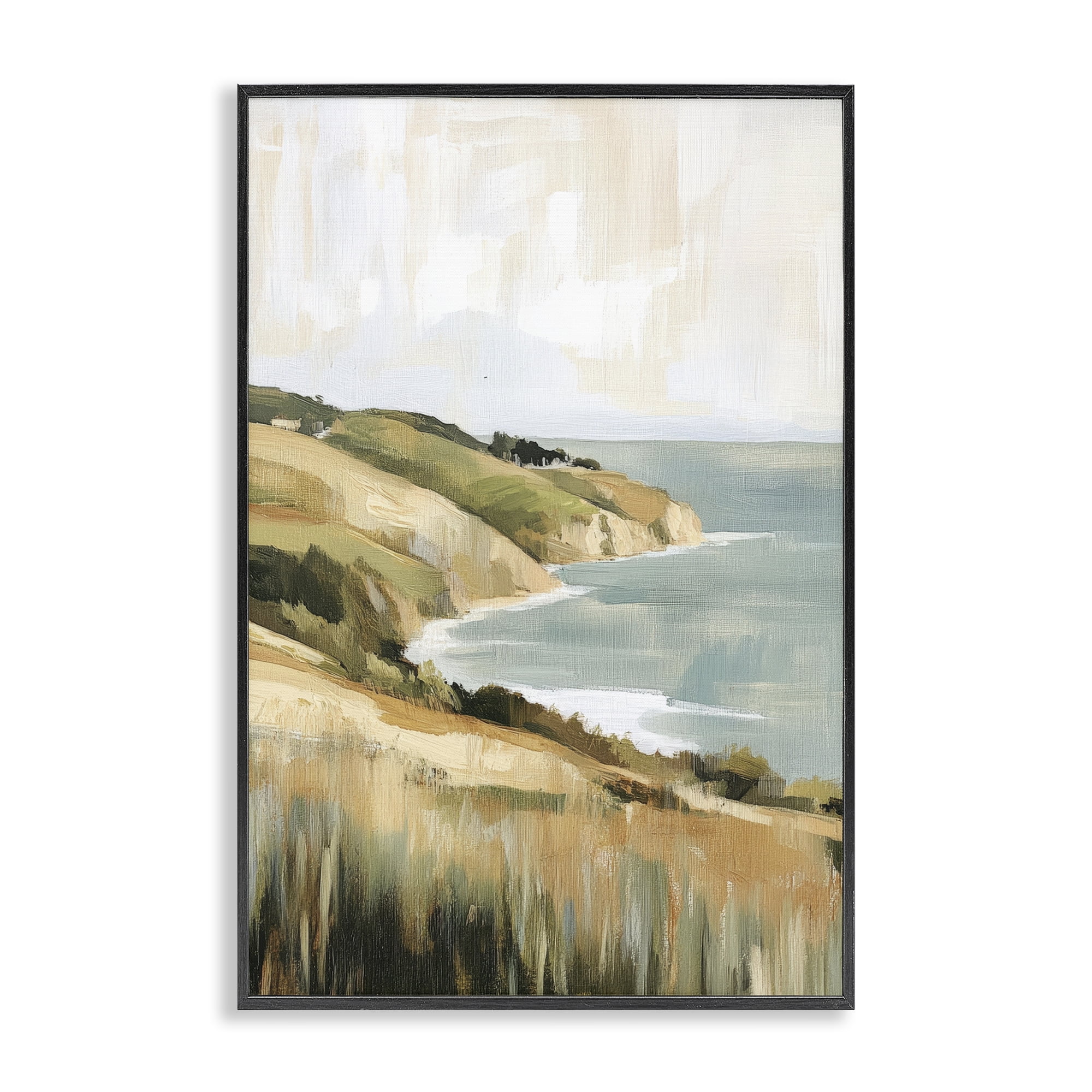 Stupell Industries Serene Cliff in Morning Light Black Framed Giclee Art, design by Petal Prints Design