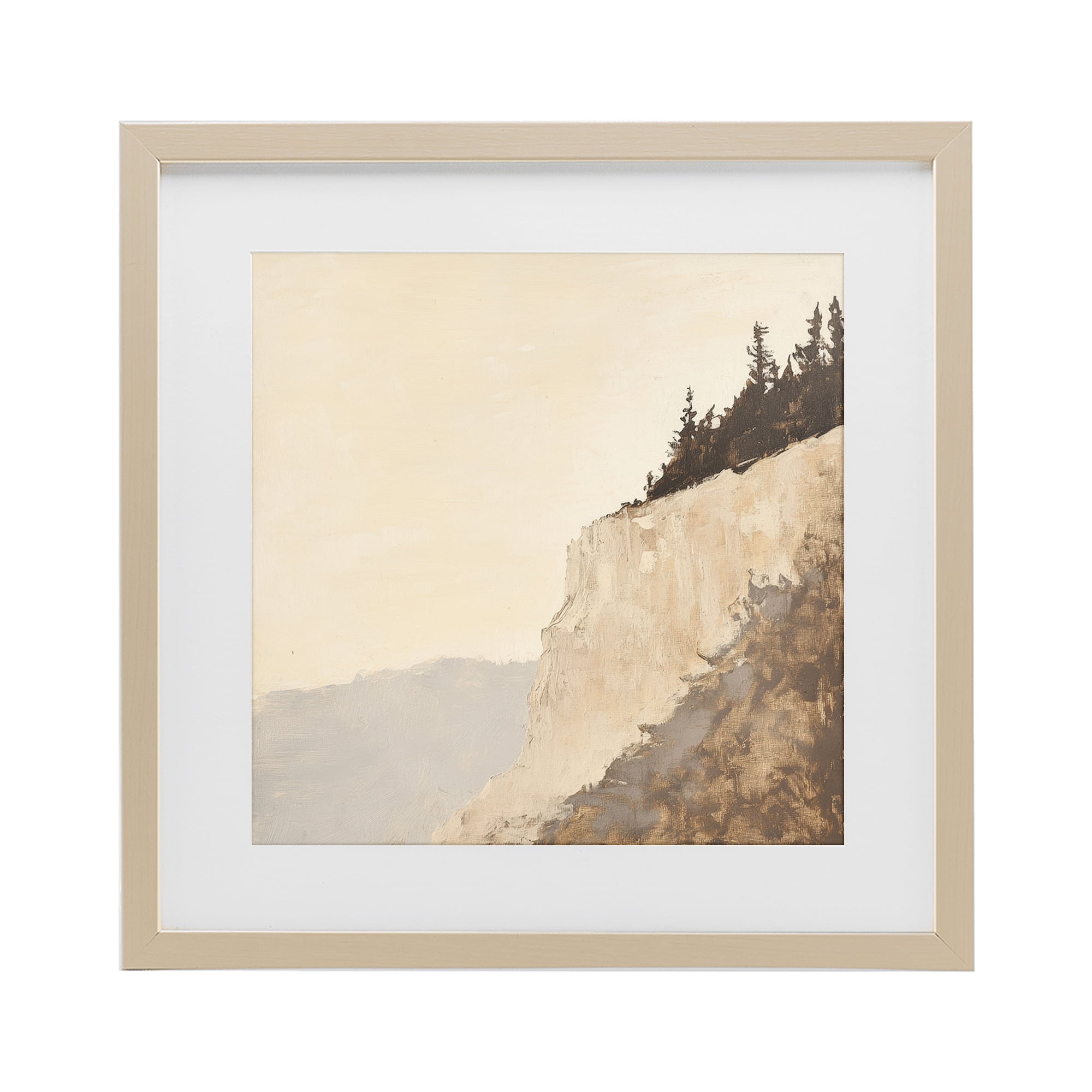 Stupell Industries Serene Cliffside Vista Birch Framed Print Under Glass, design by Petal Prints Design