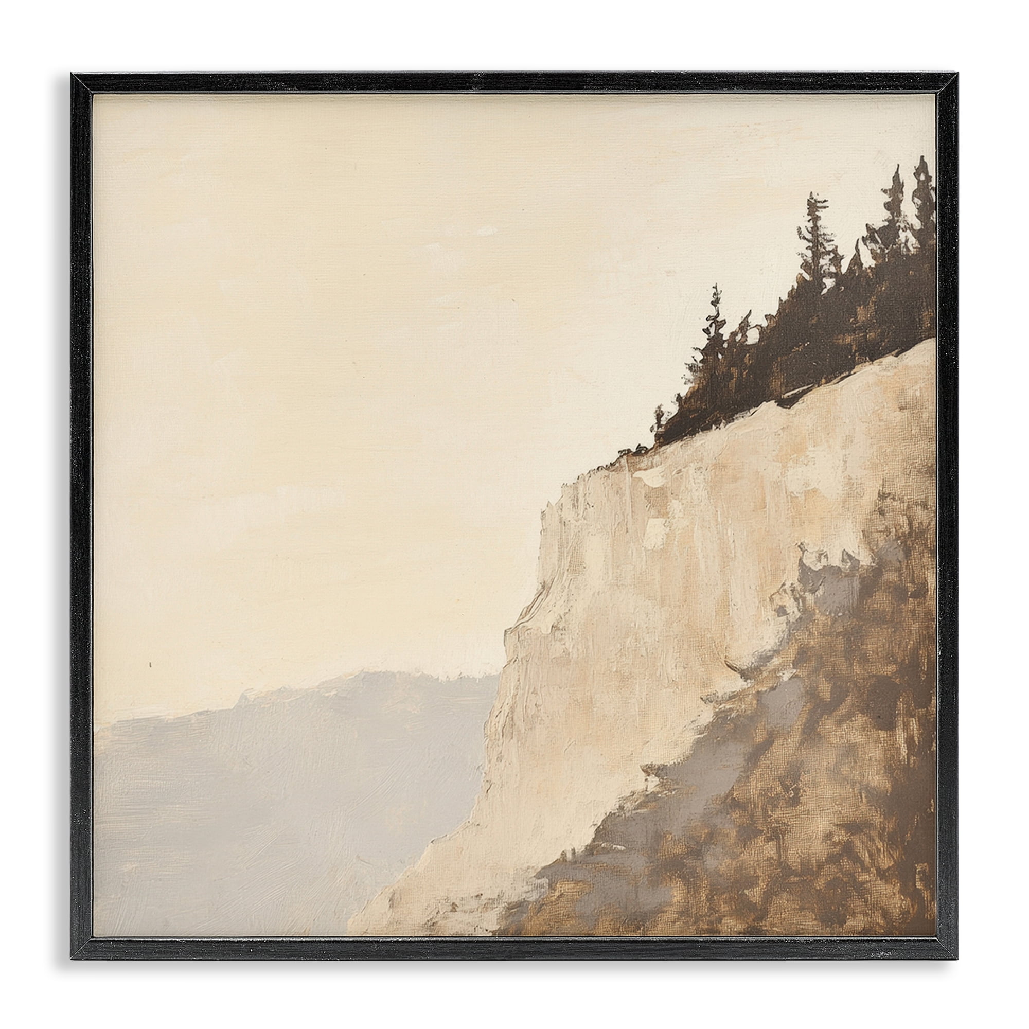 Stupell Industries Serene Cliffside Vista Black Framed Giclee Art, design by Petal Prints Design