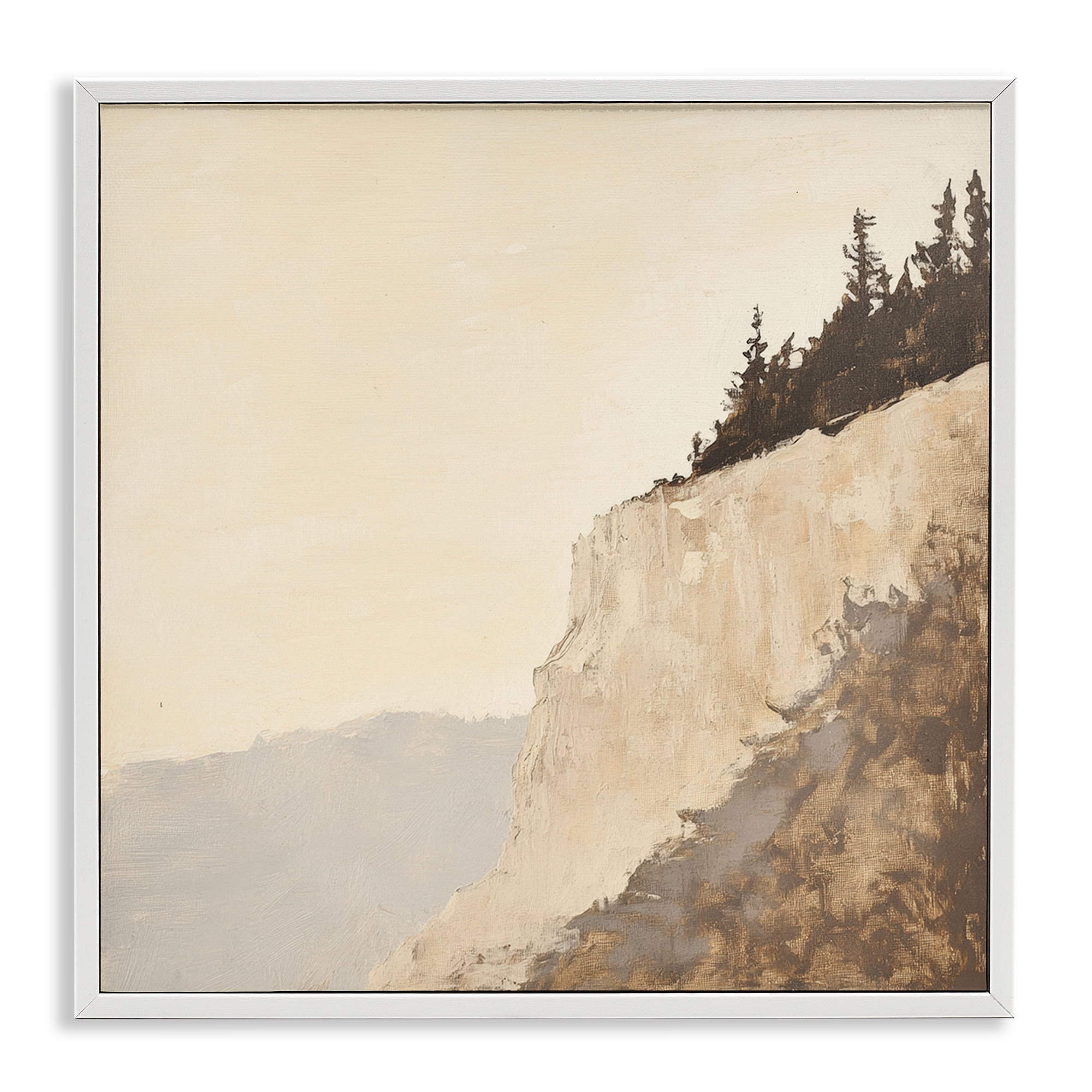 Stupell Industries Serene Cliffside Vista White Framed Giclee Art, design by Petal Prints Design