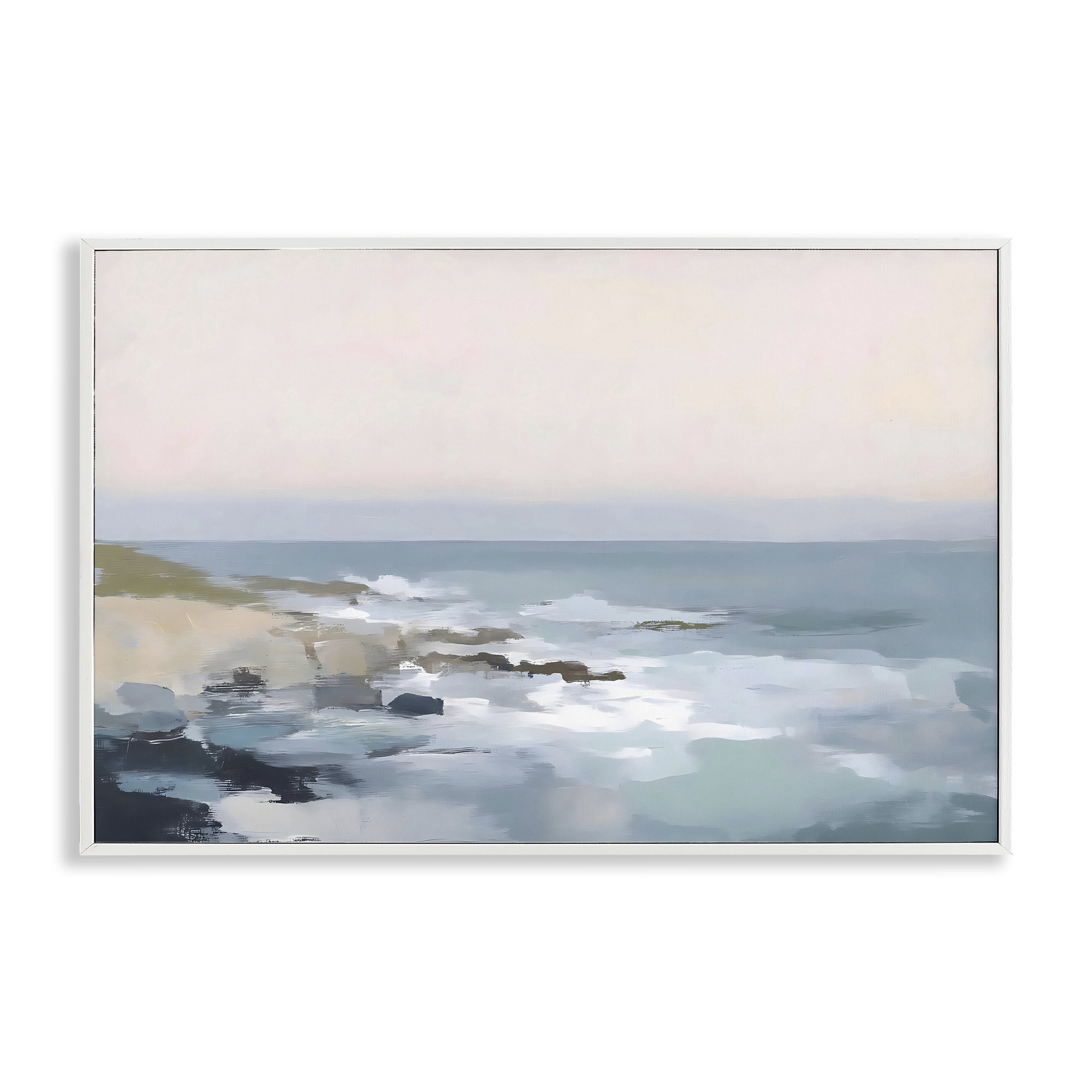 Stupell Industries Serene Coastal Ocean Scene White Framed Giclee Art, design by Creative Studio