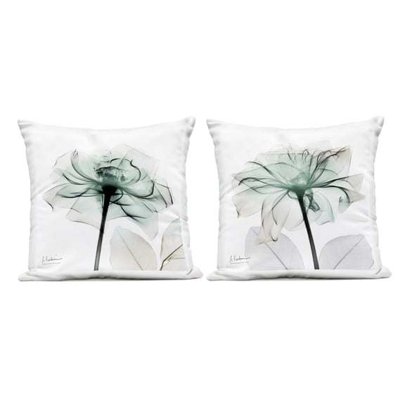 Stupell Industries Serene Emerald Rose Design by Albert Koetsier Outdoor Printed Pillow (Set of 2)