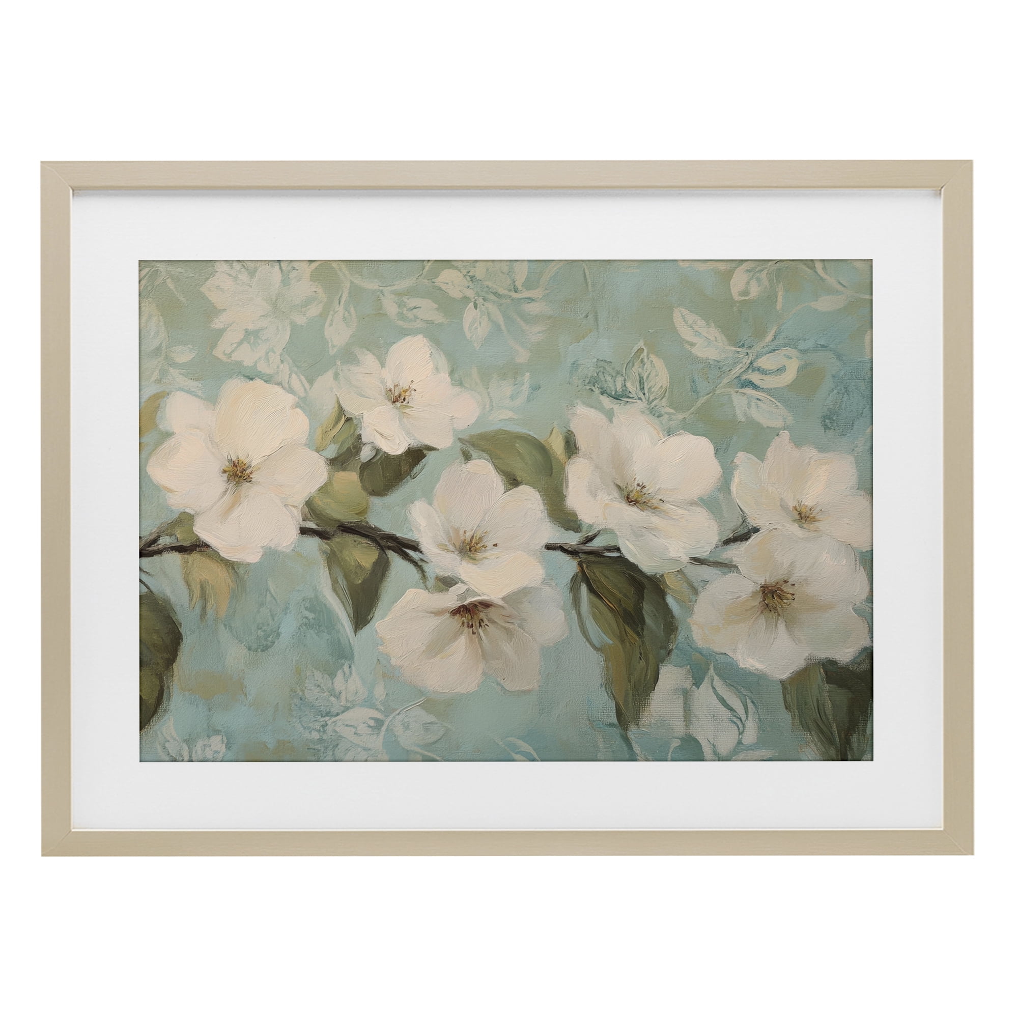 Stupell Industries Serene Flower Branch Blooms Birch Framed Print Under Glass, design by Petal Prints Design