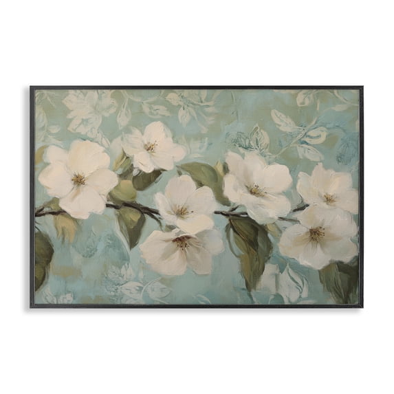 Stupell Industries Eclectic Serene Flower Branch Blooms Black Framed Giclee Art, 18 x 12, by Petals Prints Design