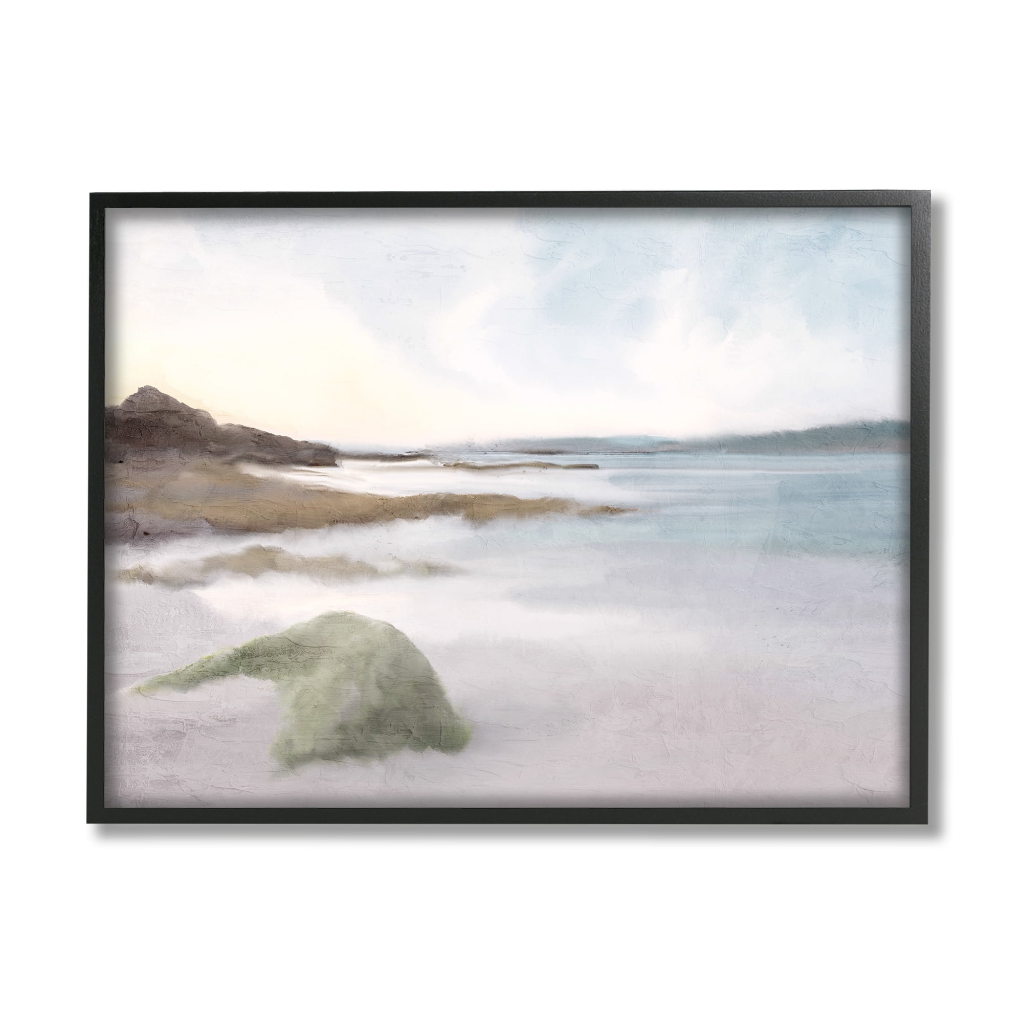 Stupell Industries Serene Foggy Ocean Rocky Shoreline Beach Painting, 30 x 24, Design by Ann Bailey