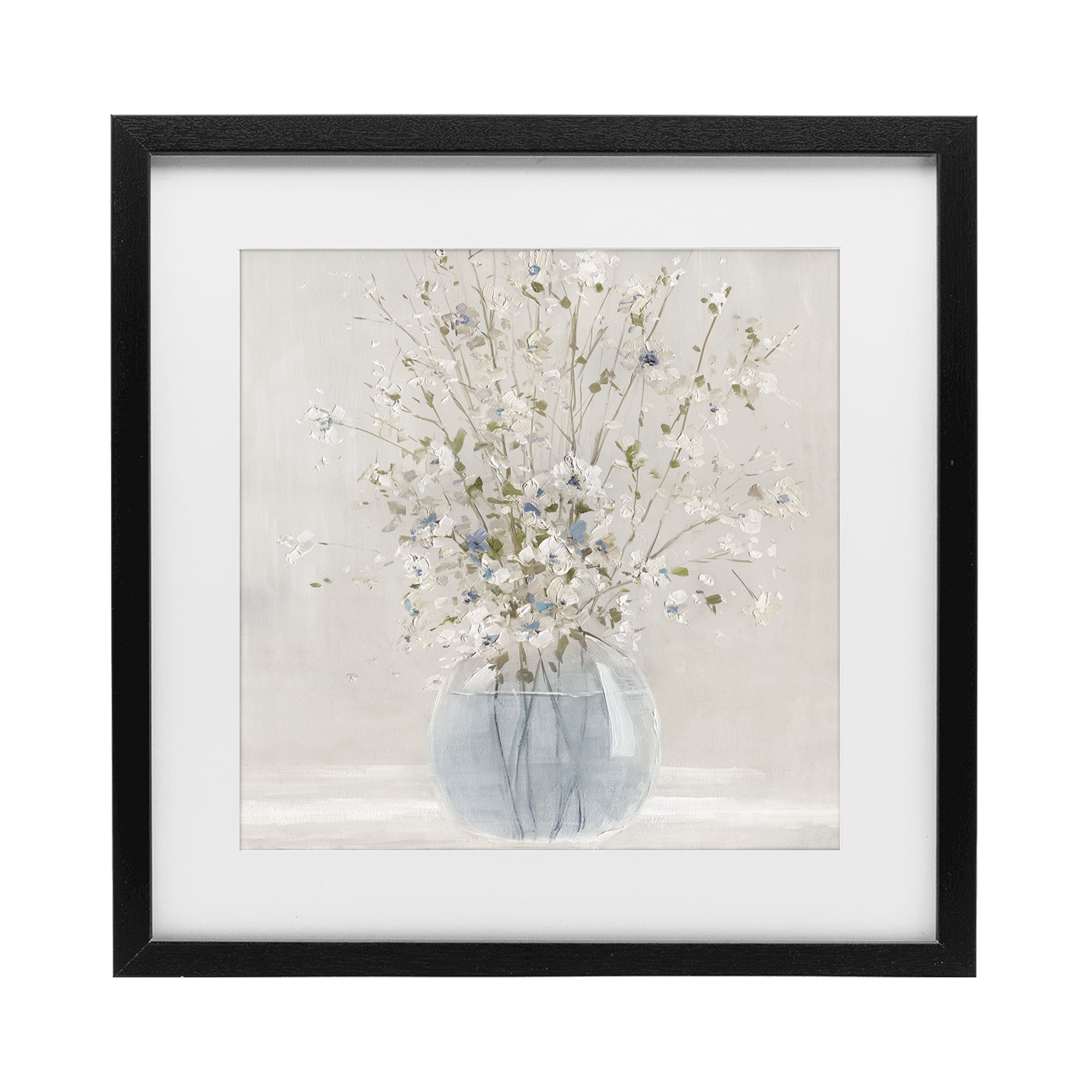 Stupell Industries Serene Glass Vase Bouquet Black Framed Print Under Glass, design by Carol Robinson