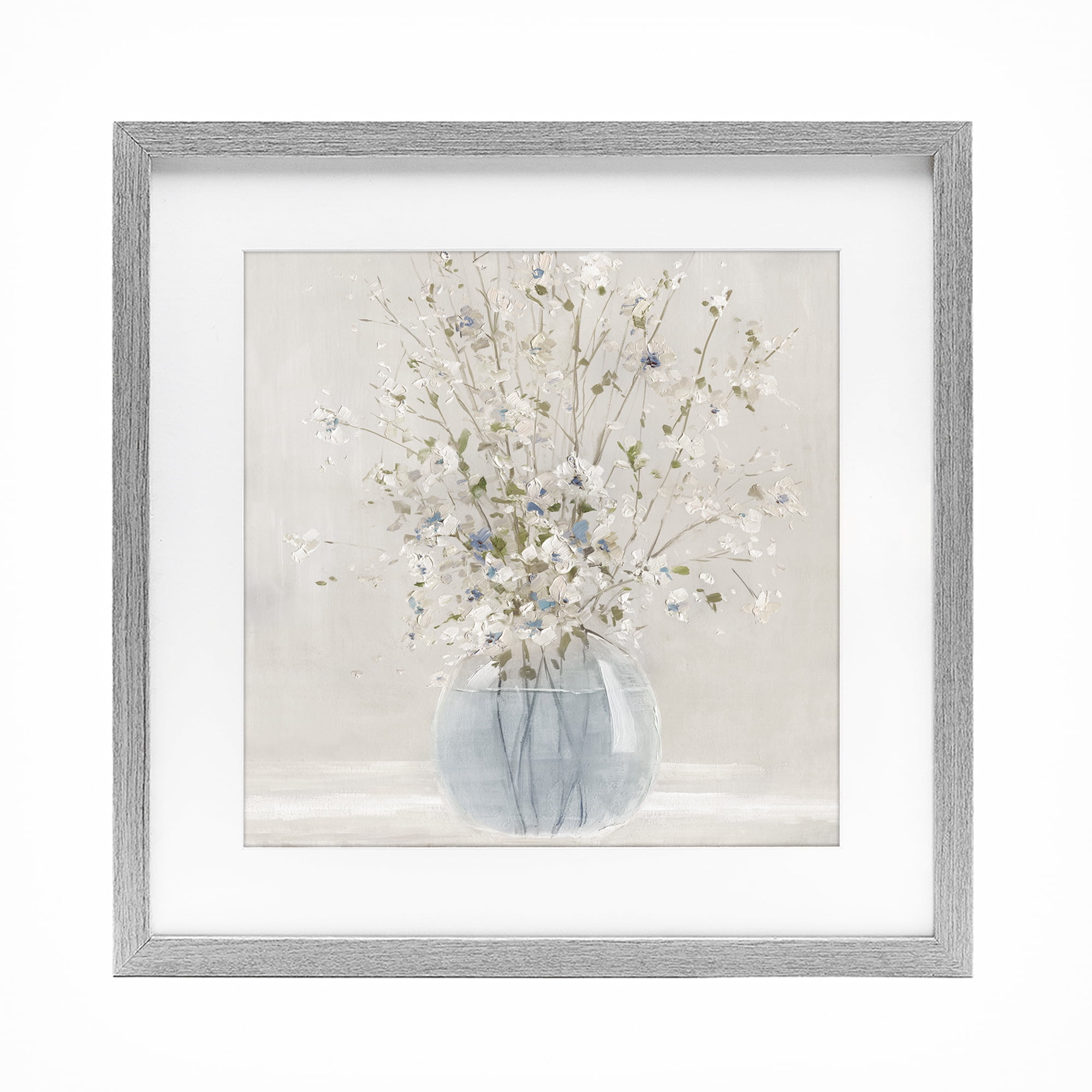 Stupell Industries Serene Glass Vase Bouquet Gray Framed Print Under Glass, design by Carol Robinson