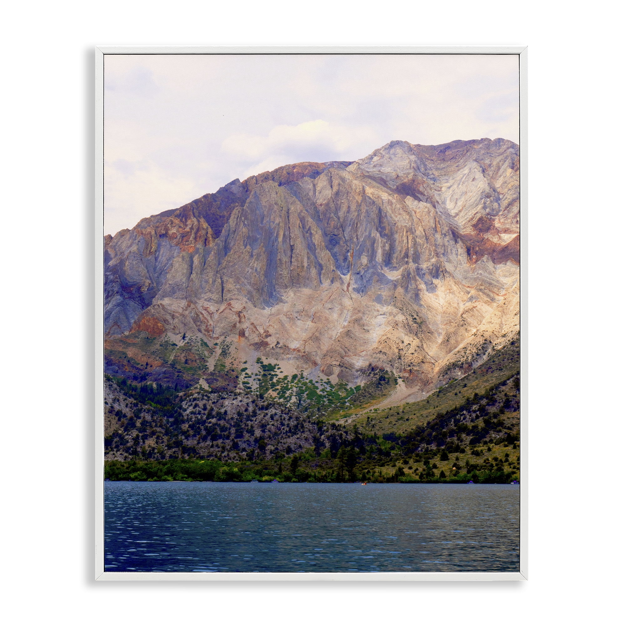 Stupell Industries Serene Lake Beneath Mountains White Framed Giclee Art, design by Gemma Bardot