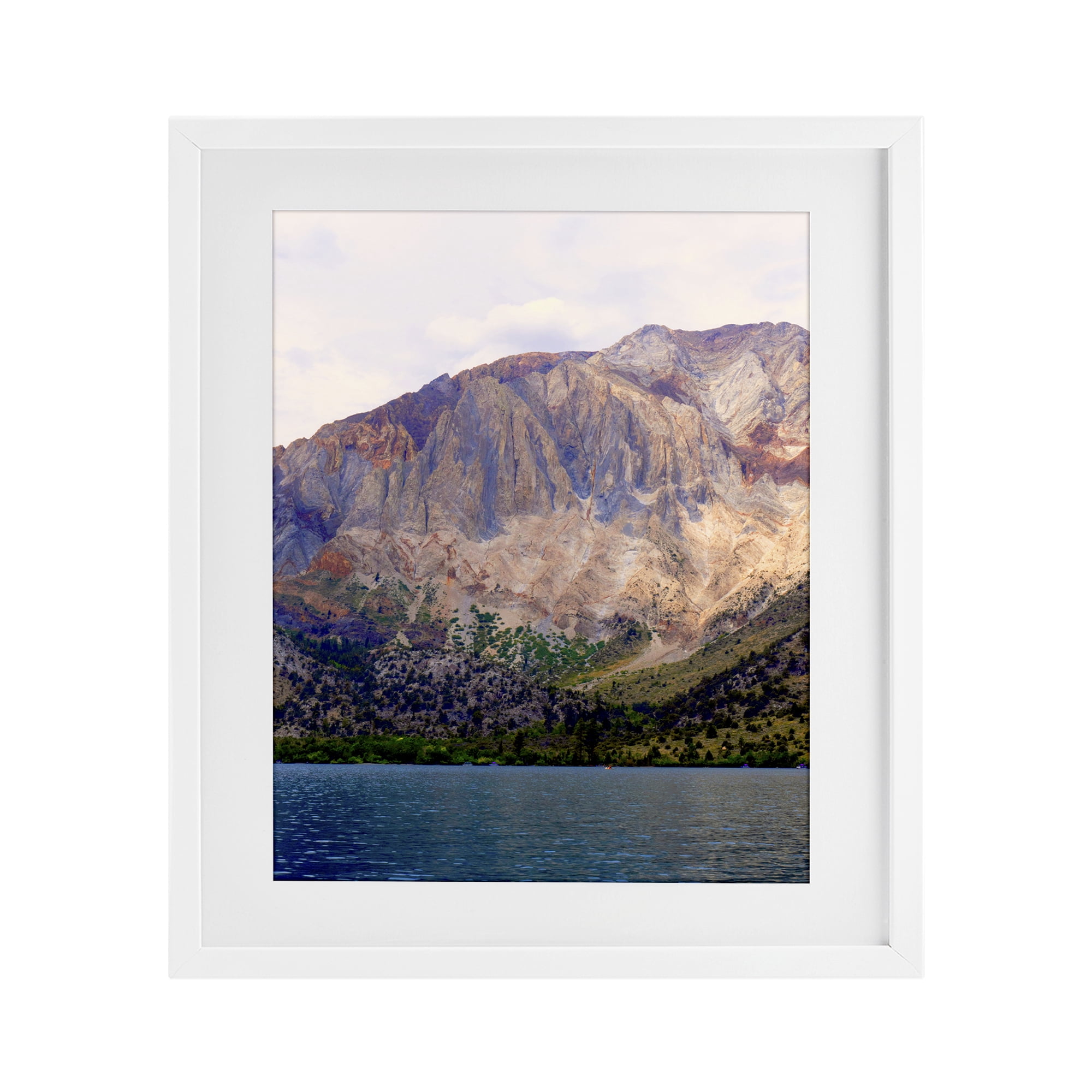 Stupell Industries Serene Lake Beneath Mountains White Framed Print Under Glass, design by Gemma Bardot