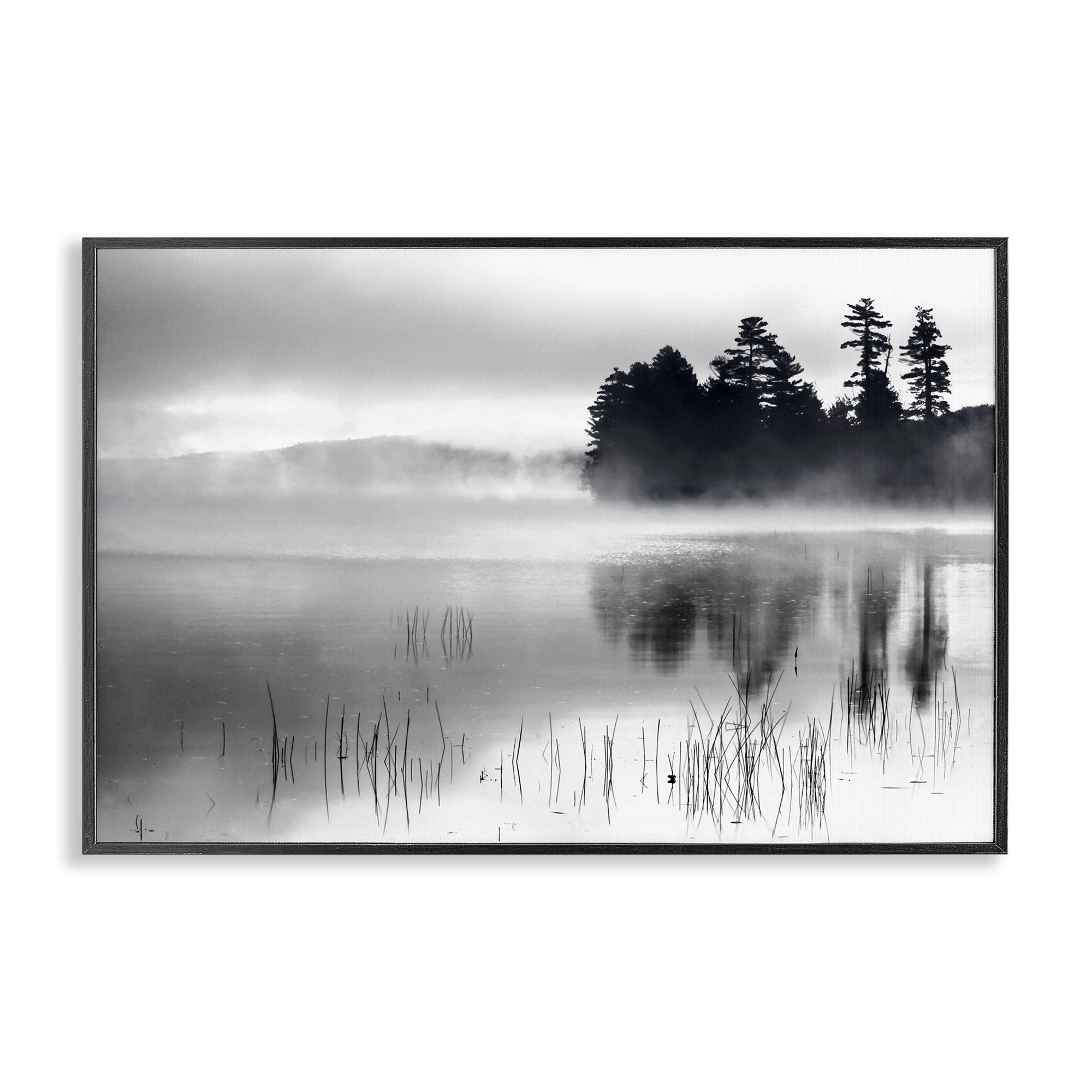 Stupell Industries Serene Lake Reflection Landscape Photography Black Framed Art Print Wall Art, 18 x 12