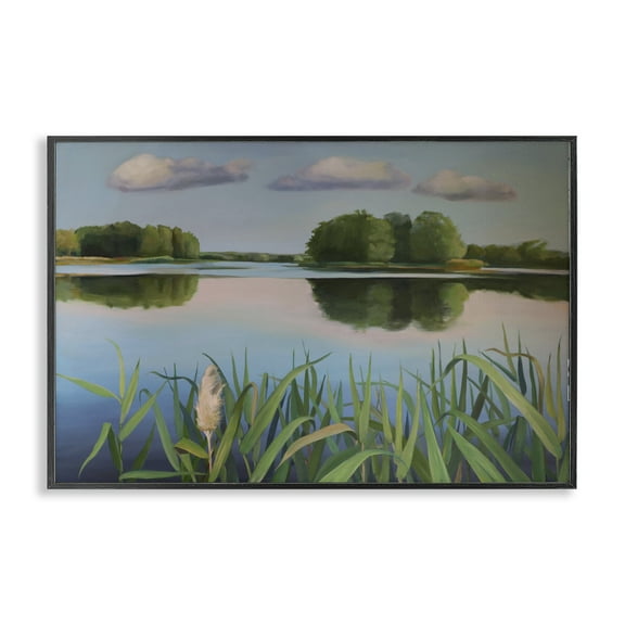 Stupell Industries Serene Marsh Reflection Black Framed Giclee Art design by Violeta Vollmer, 12 x 18