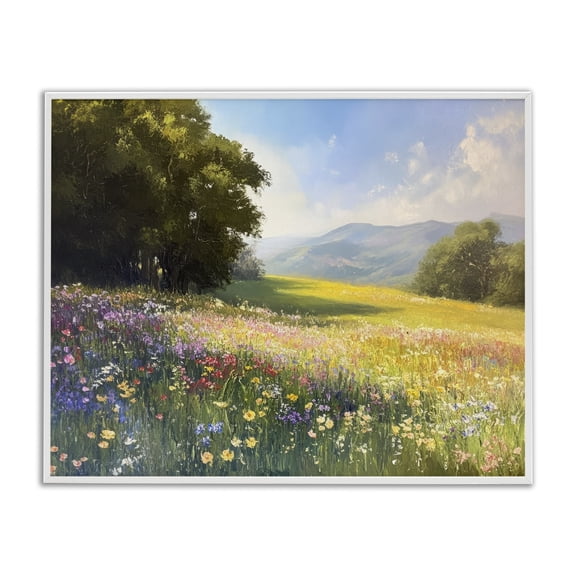 Stupell Industries Serene Meadow Dream White Framed Giclee Art design by Petal Prints Design, 11 x 14