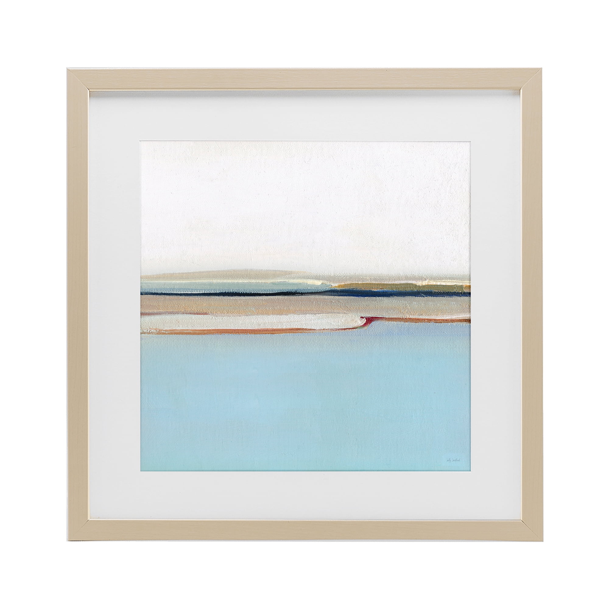 Stupell Industries Serene Minimal Shoreline at Dawn Birch Framed Print Under Glass, design by Sally Swatland