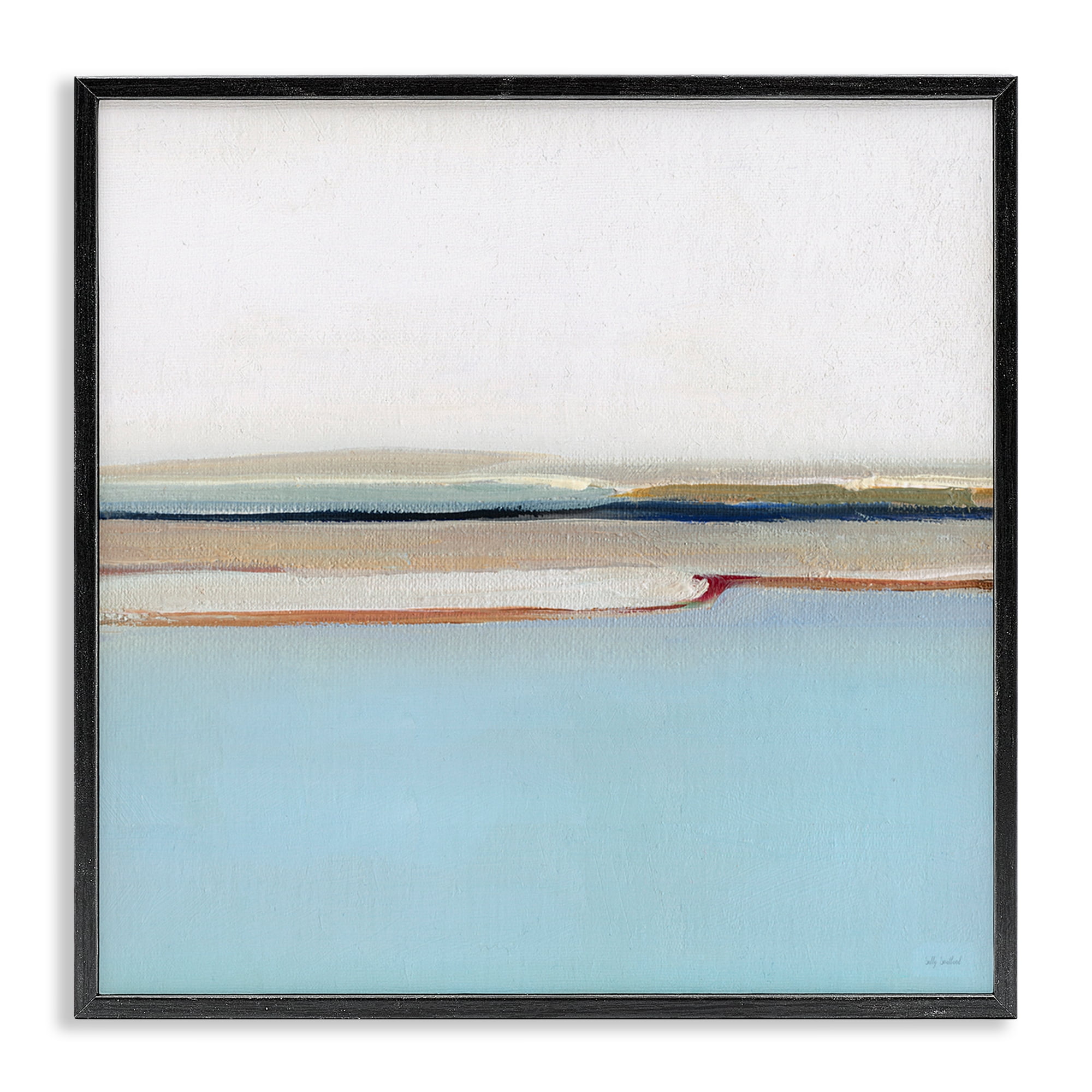 Stupell Industries Serene Minimal Shoreline at Dawn Black Framed Giclee Art, design by Sally Swatland