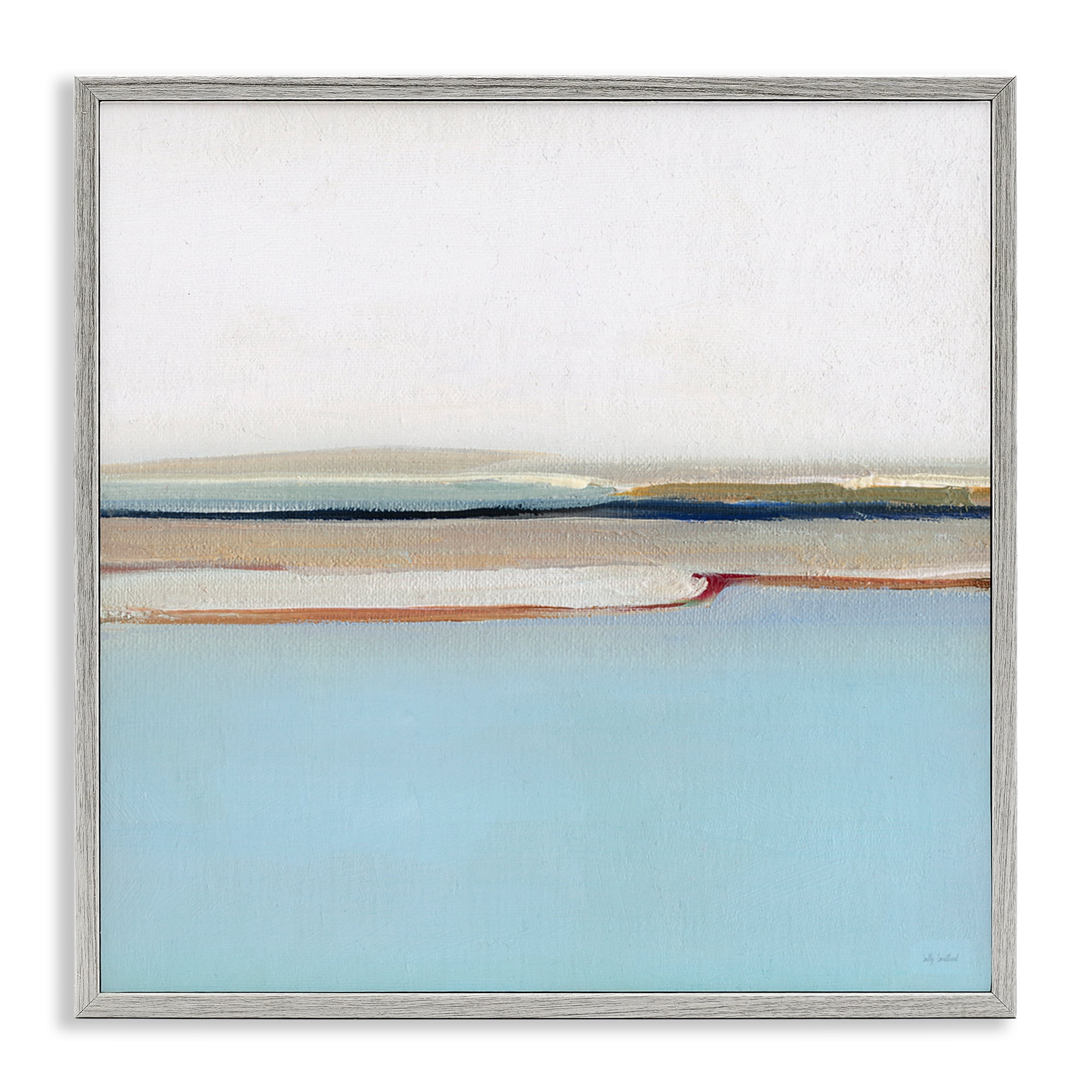 Stupell Industries Serene Minimal Shoreline at Dawn Gray Framed Giclee Art, design by Sally Swatland