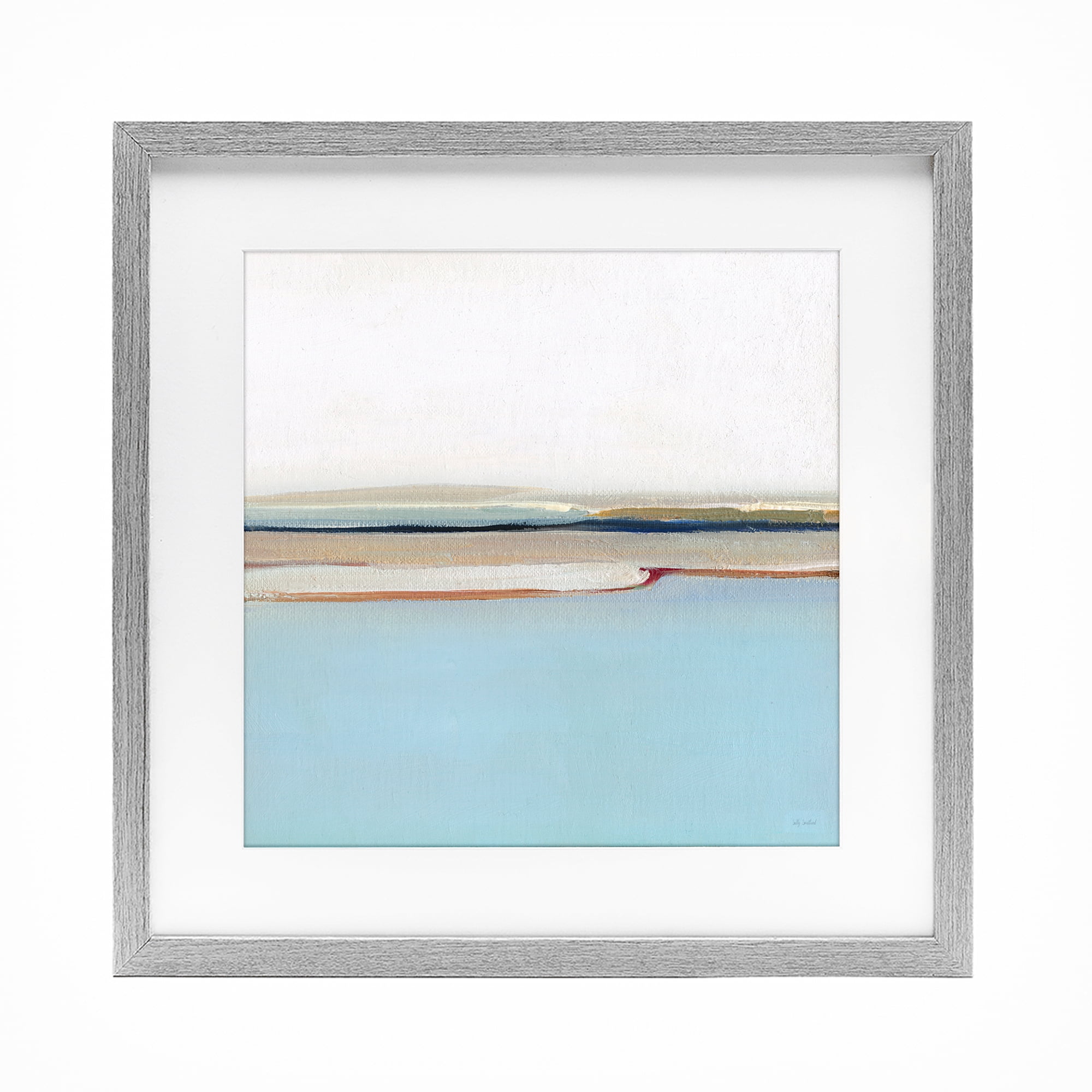 Stupell Industries Serene Minimal Shoreline at Dawn Gray Framed Print Under Glass, design by Sally Swatland