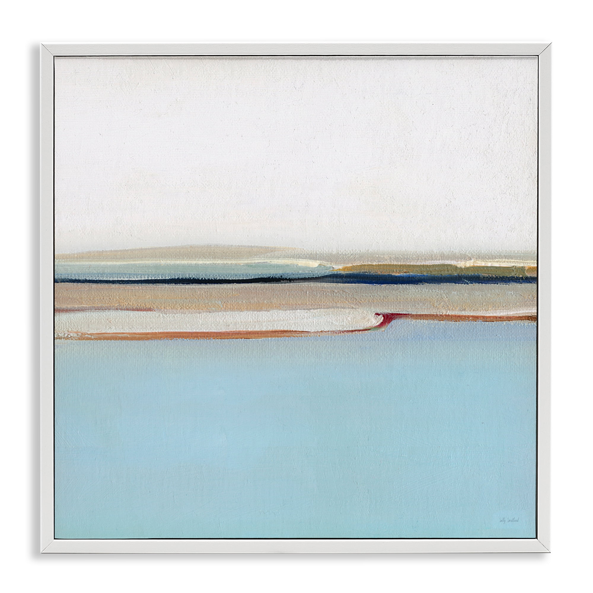 Stupell Industries Serene Minimal Shoreline at Dawn White Framed Giclee Art, design by Sally Swatland