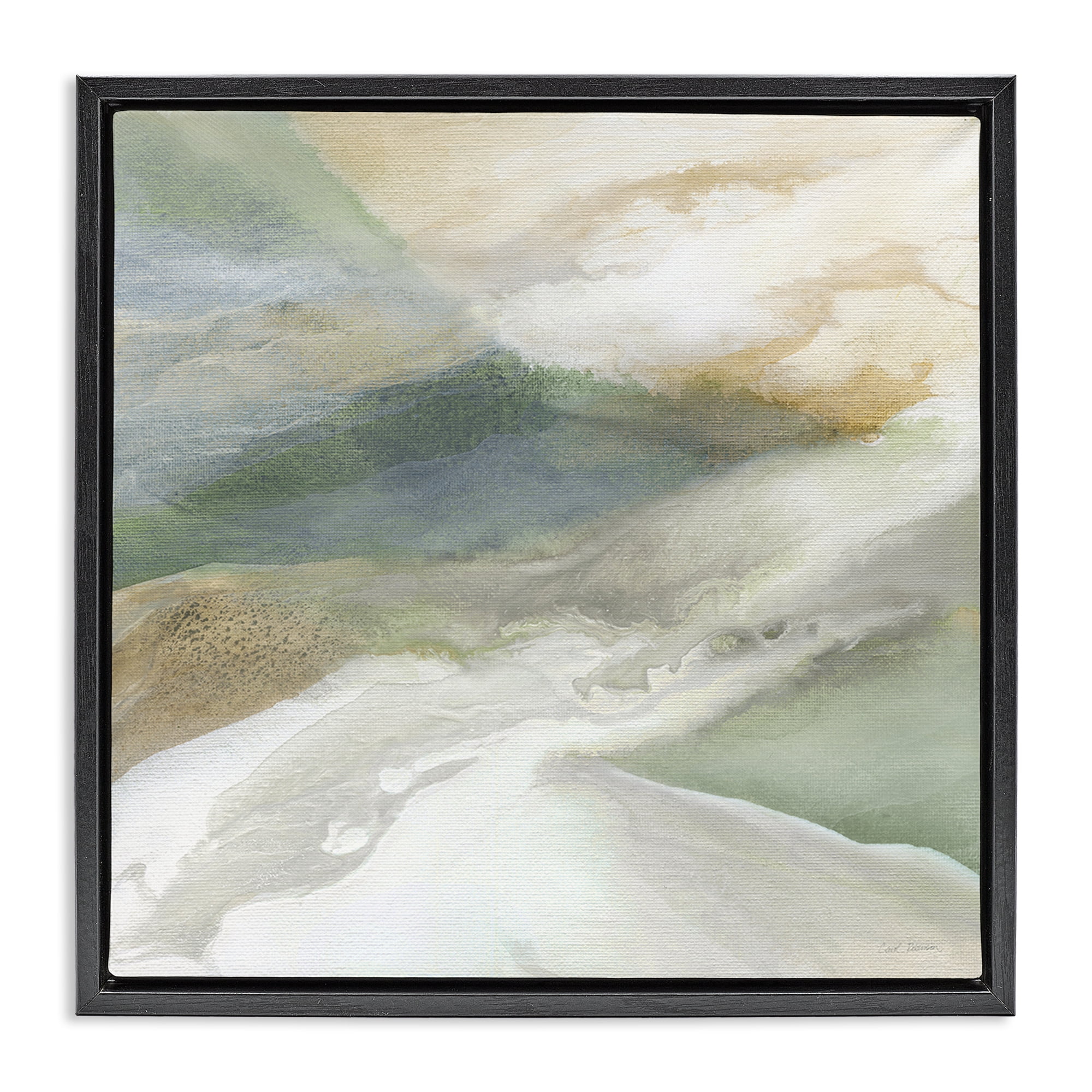Stupell Industries Serene Mist Over Rolling Fields Black Framed Floater Canvas Wall Art, design by Carol Robinson