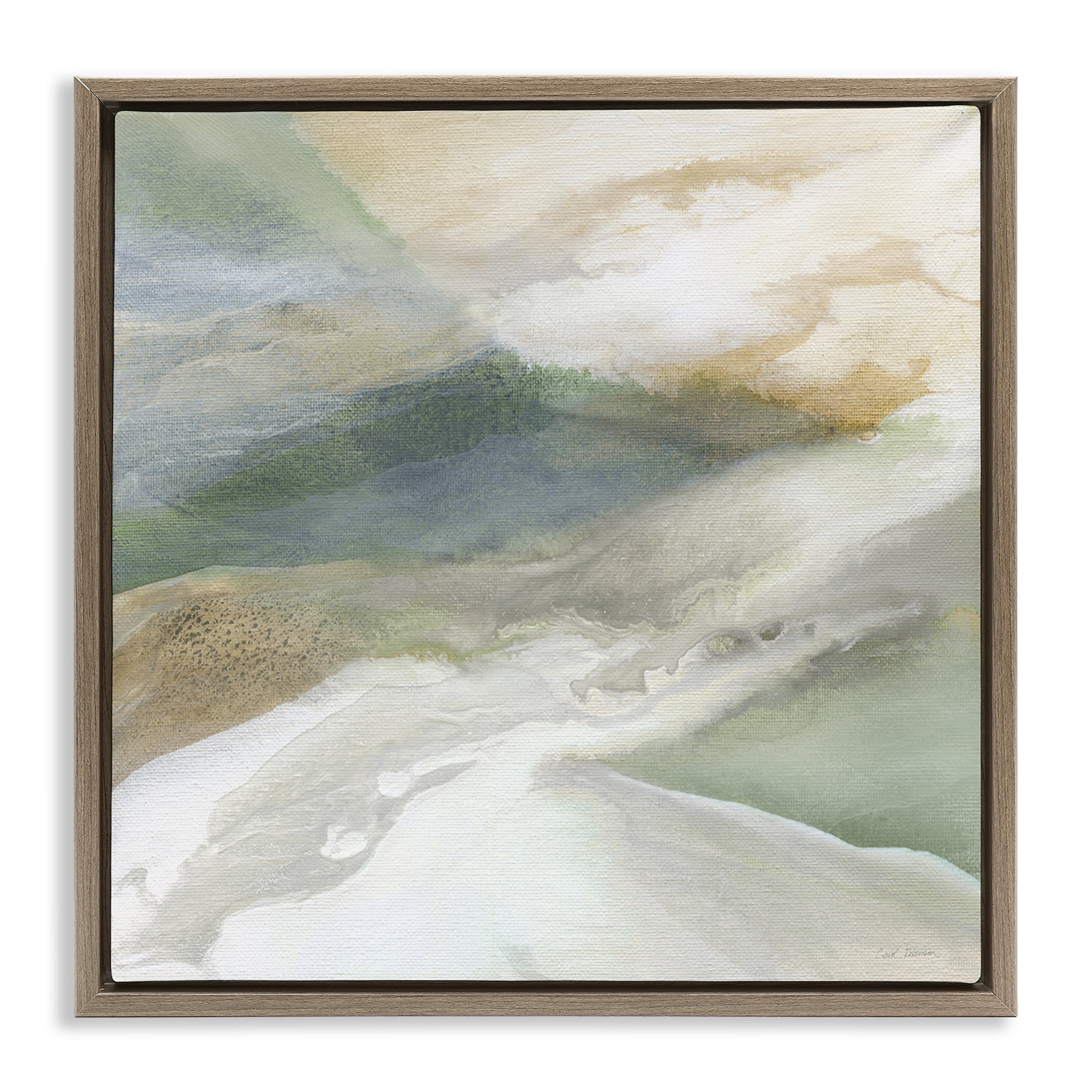 Stupell Industries Serene Mist Over Rolling Fields Brown Framed Floater Canvas Wall Art, design by Carol Robinson