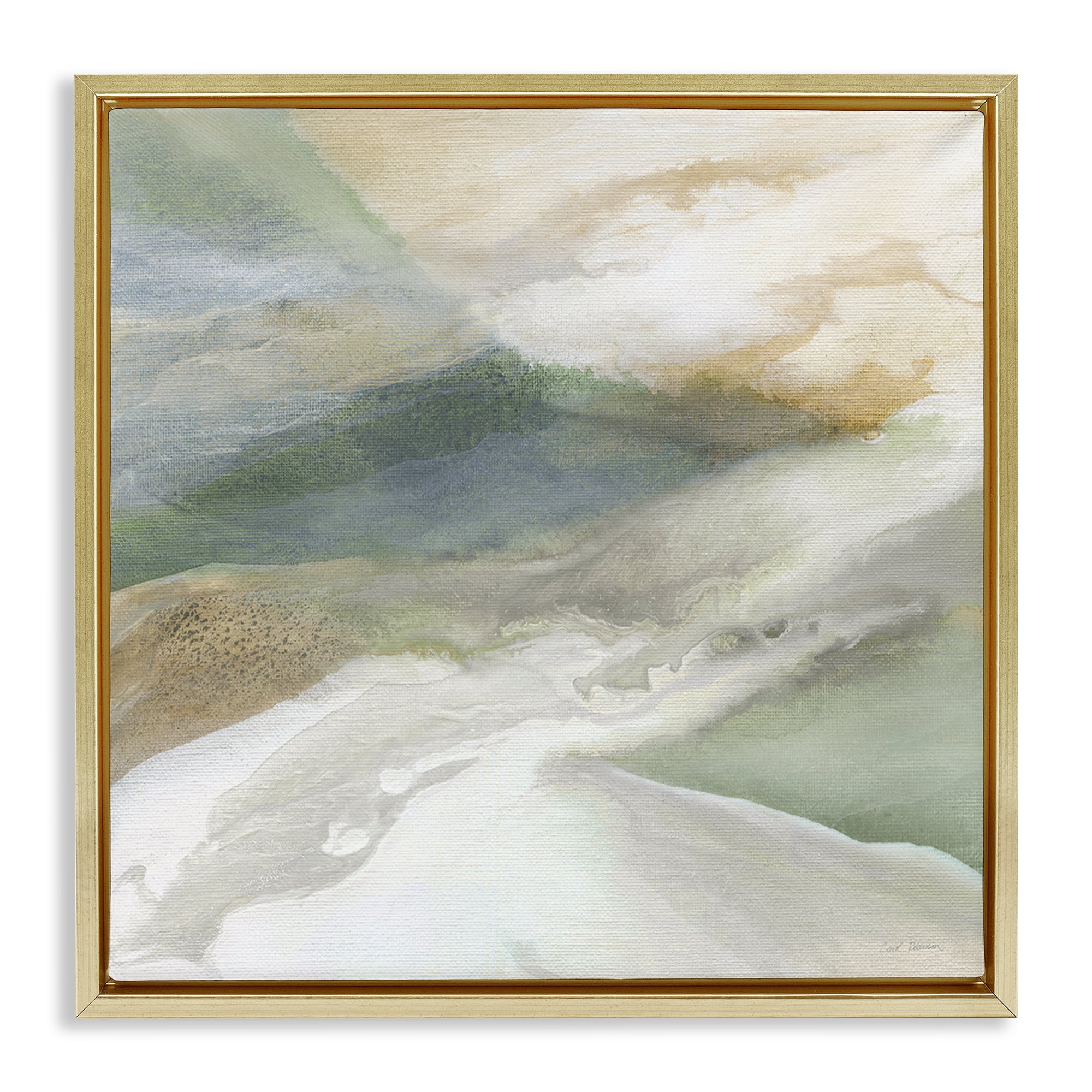 Stupell Industries Serene Mist Over Rolling Fields Gold Framed Floater Canvas Wall Art, design by Carol Robinson