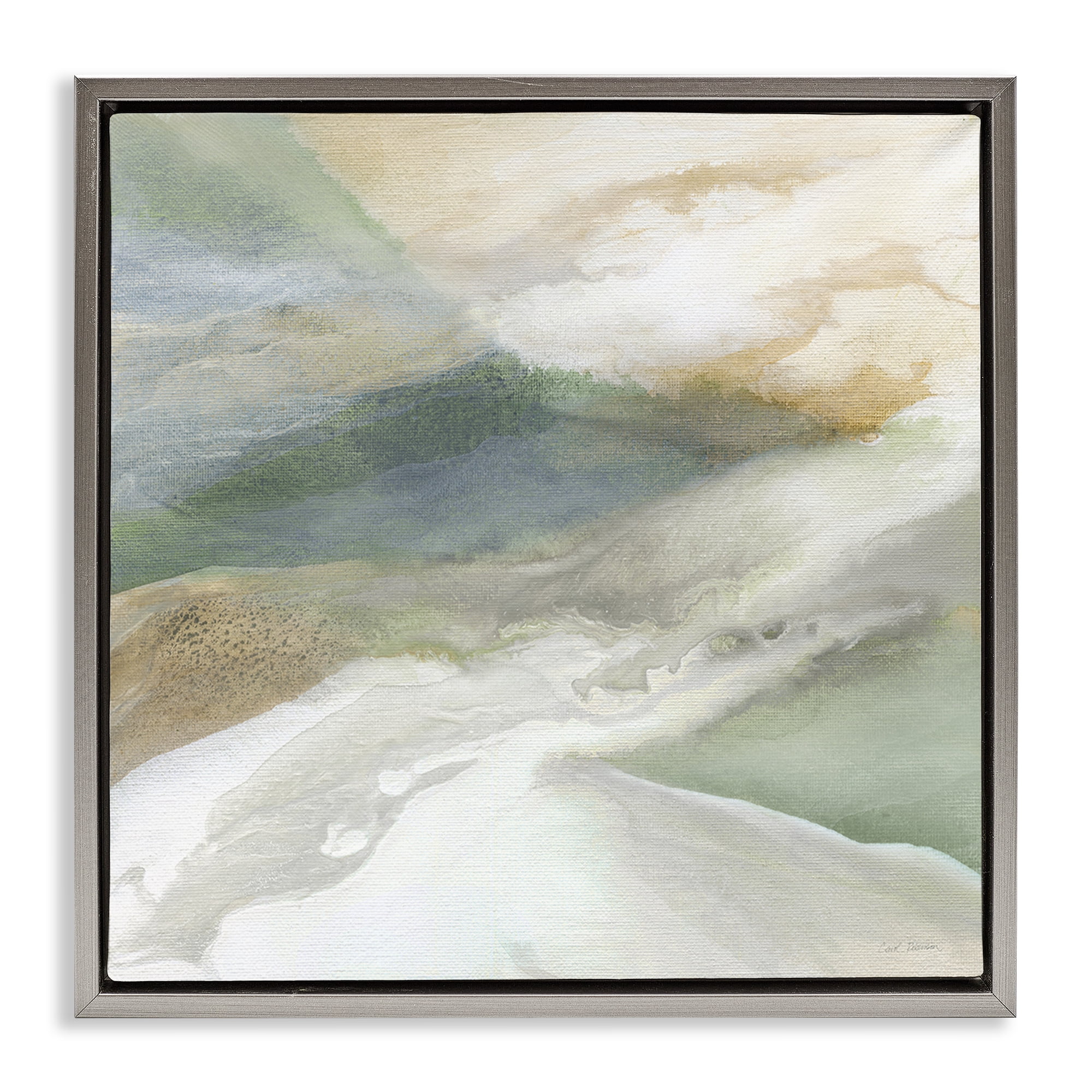 Stupell Industries Serene Mist Over Rolling Fields Gray Framed Floater Canvas Wall Art, design by Carol Robinson