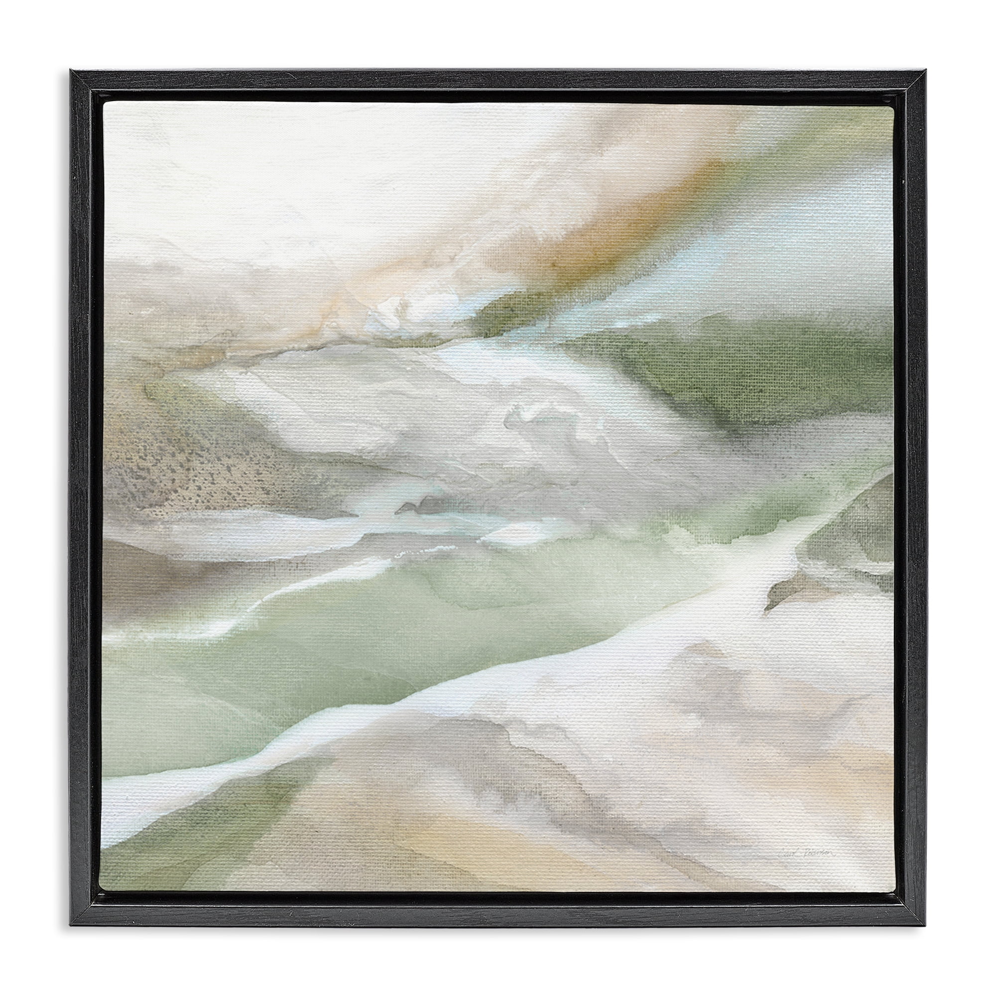Stupell Industries Serene Misty Landscape Black Framed Floater Canvas Wall Art, design by Carol Robinson