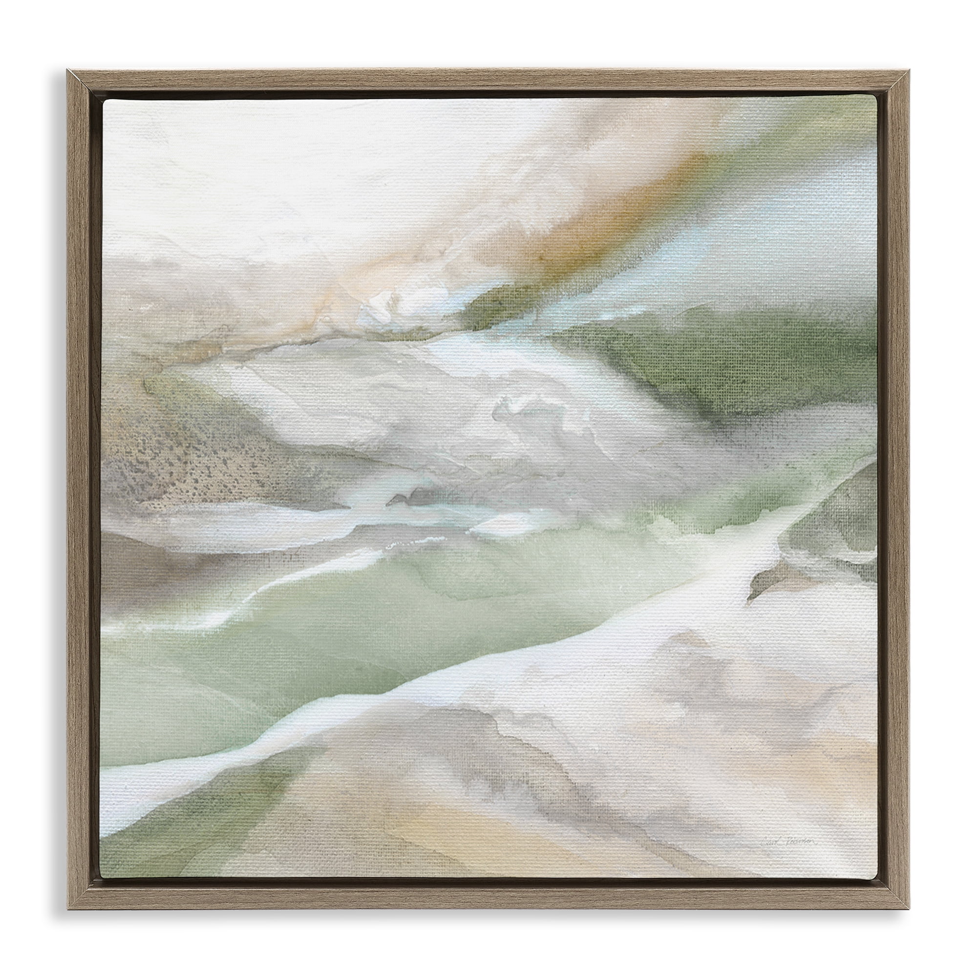 Stupell Industries Serene Misty Landscape Brown Framed Floater Canvas Wall Art, design by Carol Robinson