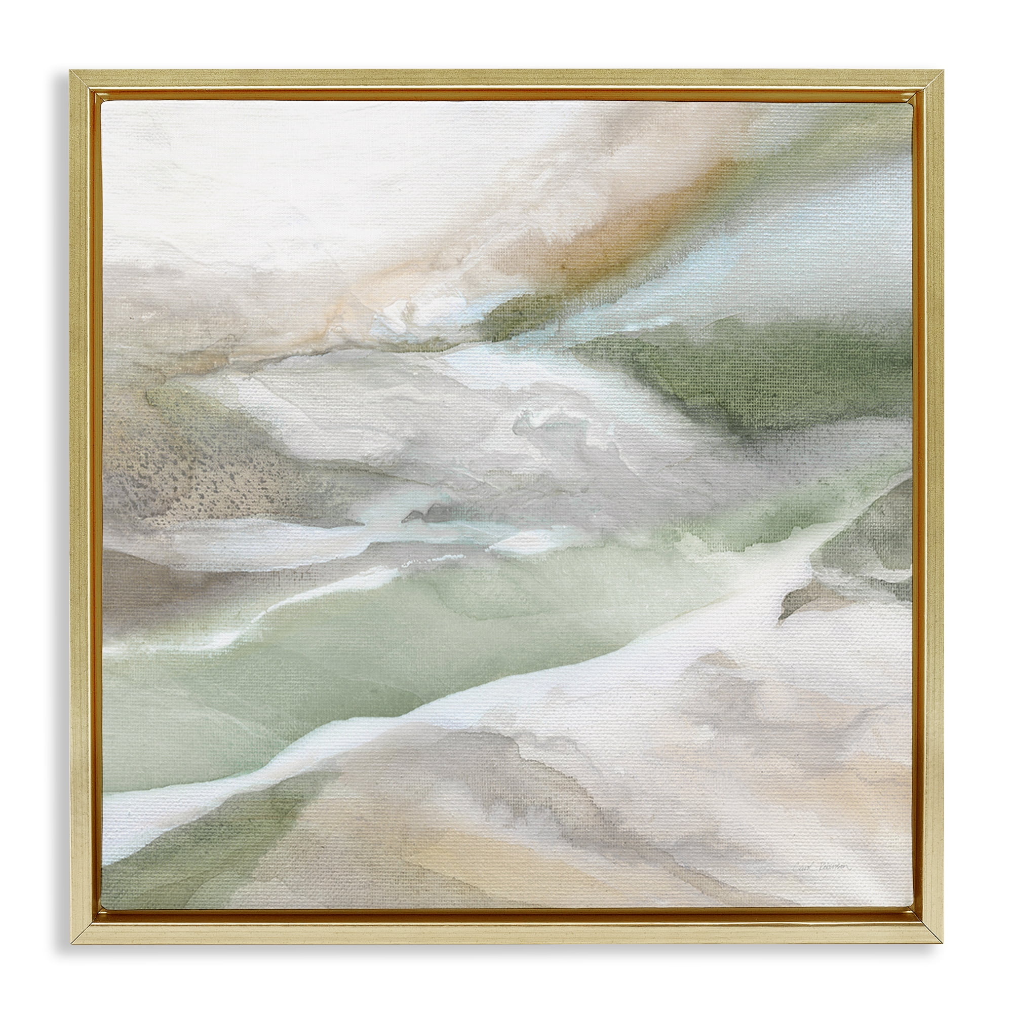 Stupell Industries Serene Misty Landscape Gold Framed Floater Canvas Wall Art, design by Carol Robinson
