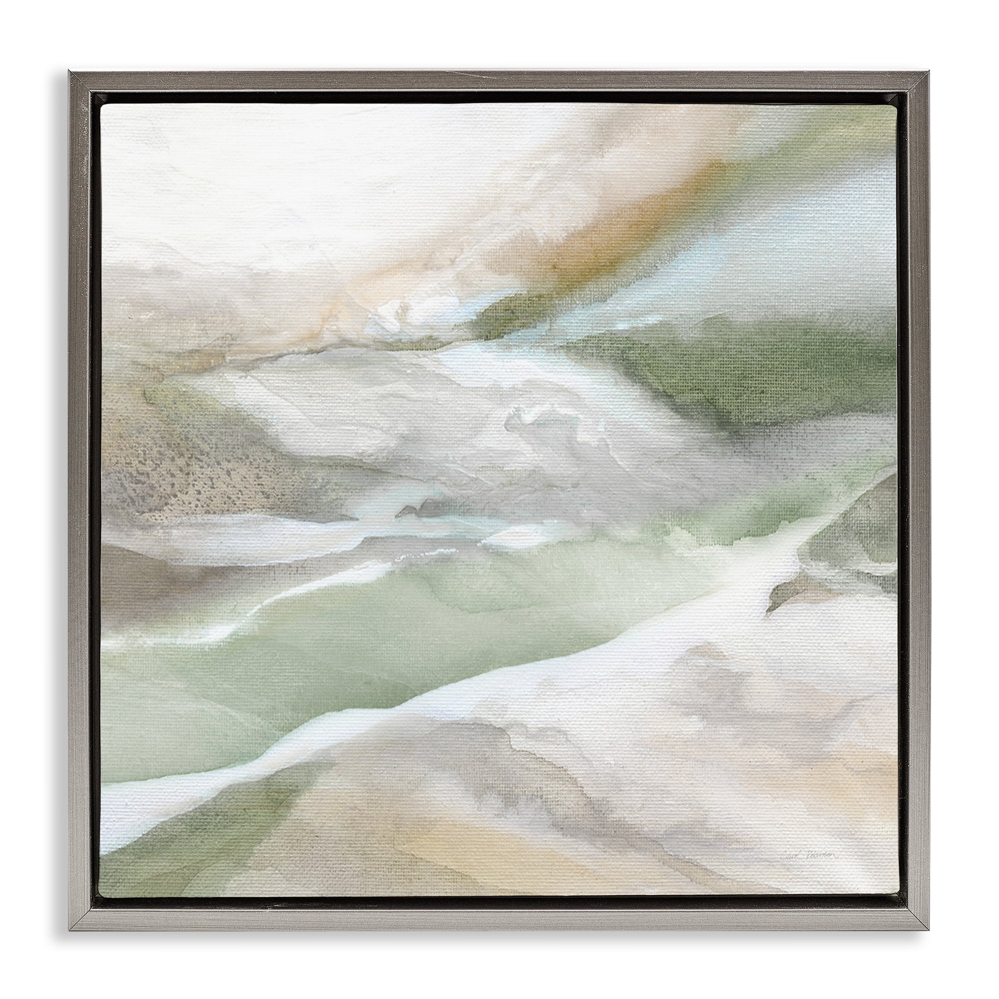 Stupell Industries Serene Misty Landscape Gray Framed Floater Canvas Wall Art, design by Carol Robinson