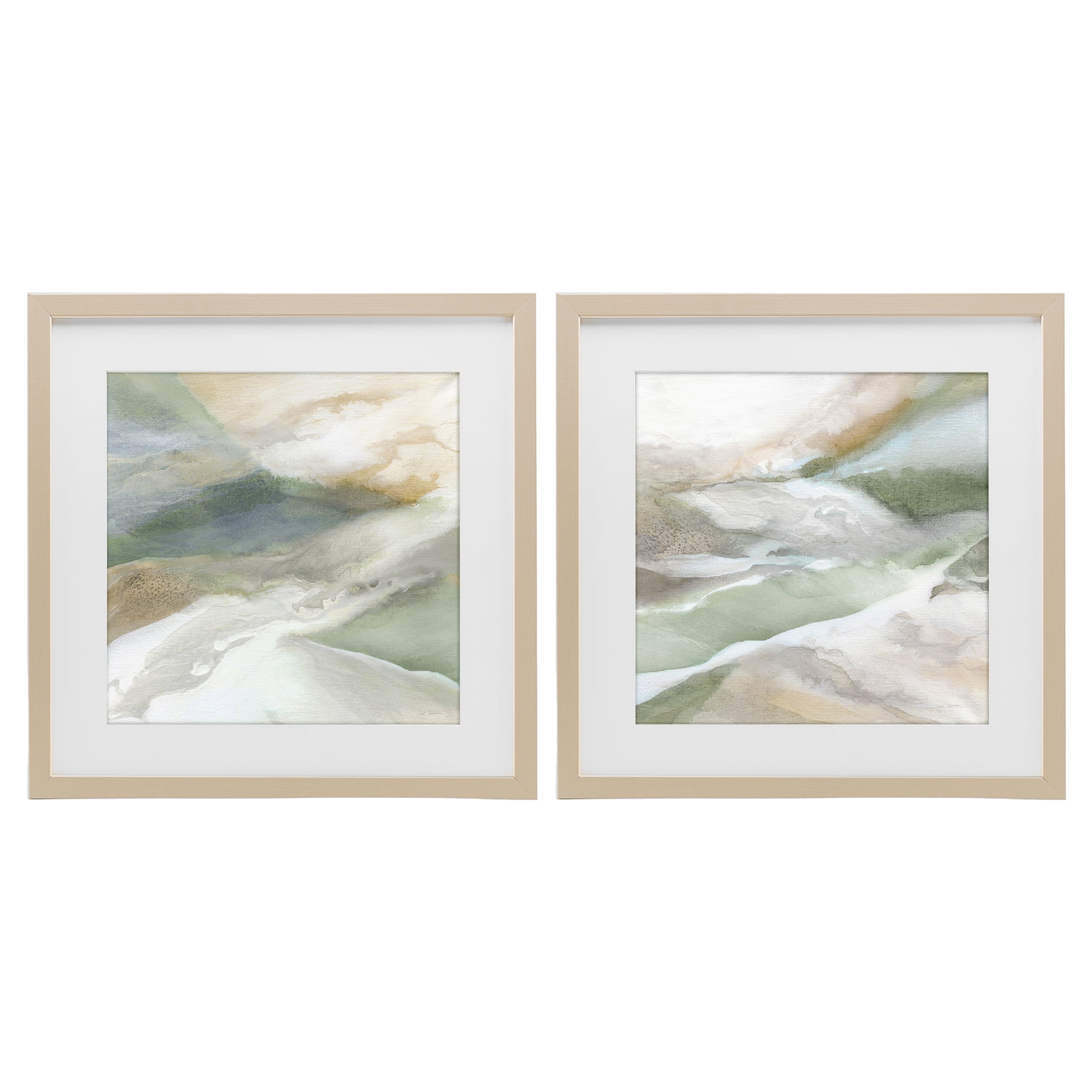 Stupell Industries Serene Misty Valley Abstraction 2 Piece Birch Framed Print Under Glass Set, design by Carol Robinson
