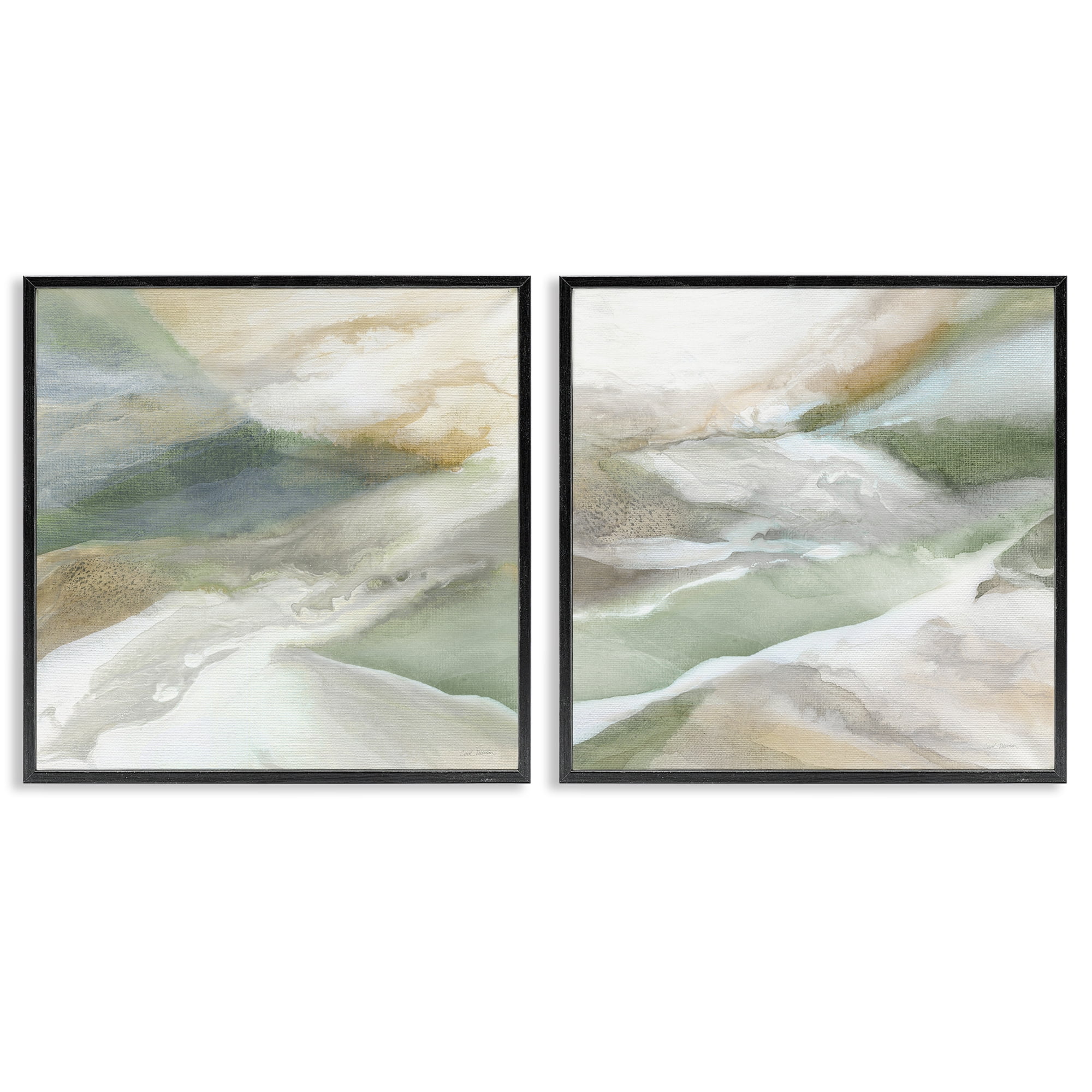 Stupell Industries Serene Misty Valley Abstraction 2 Piece Black Framed Giclee Art Set, design by Carol Robinson