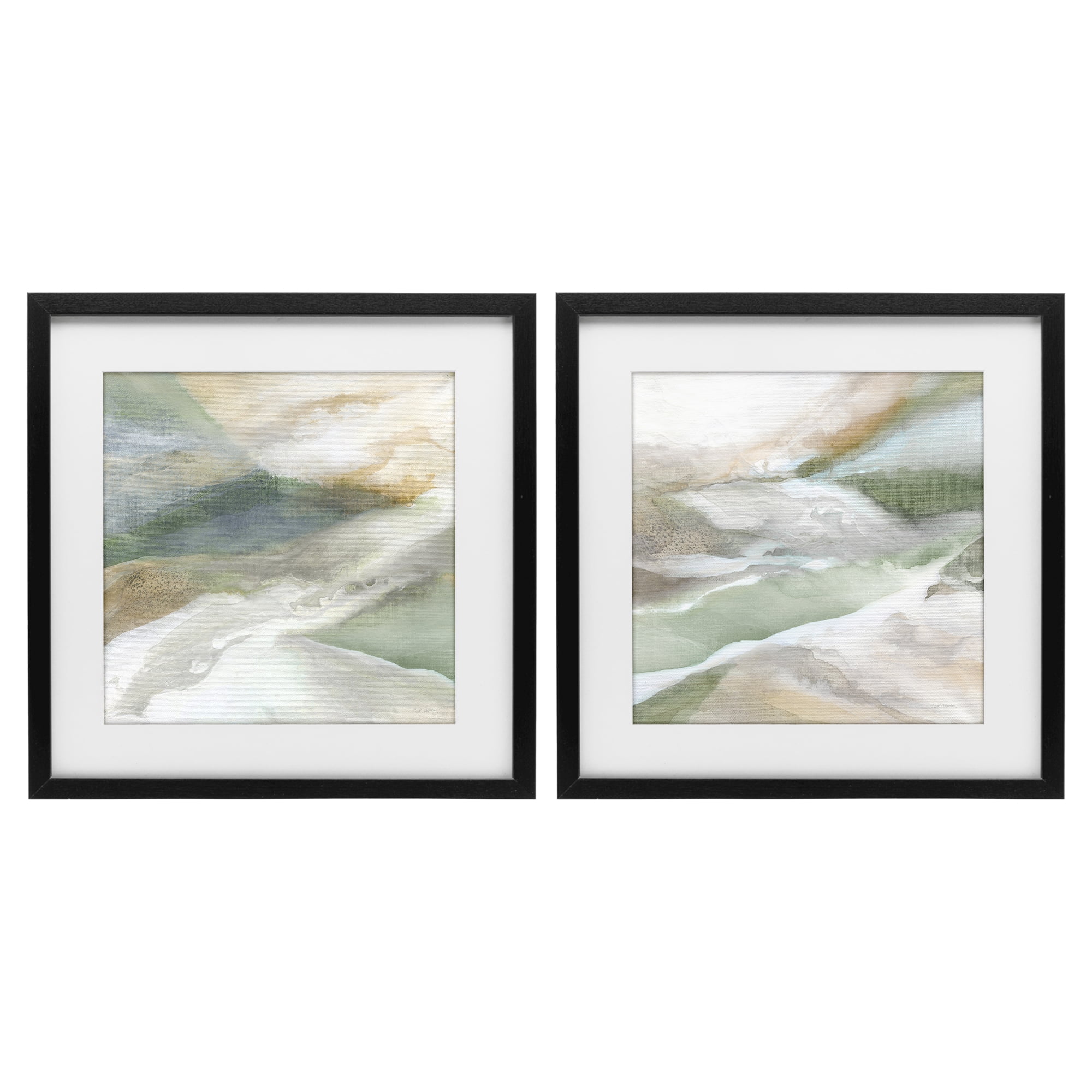 Stupell Industries Serene Misty Valley Abstraction 2 Piece Black Framed Print Under Glass Set, design by Carol Robinson