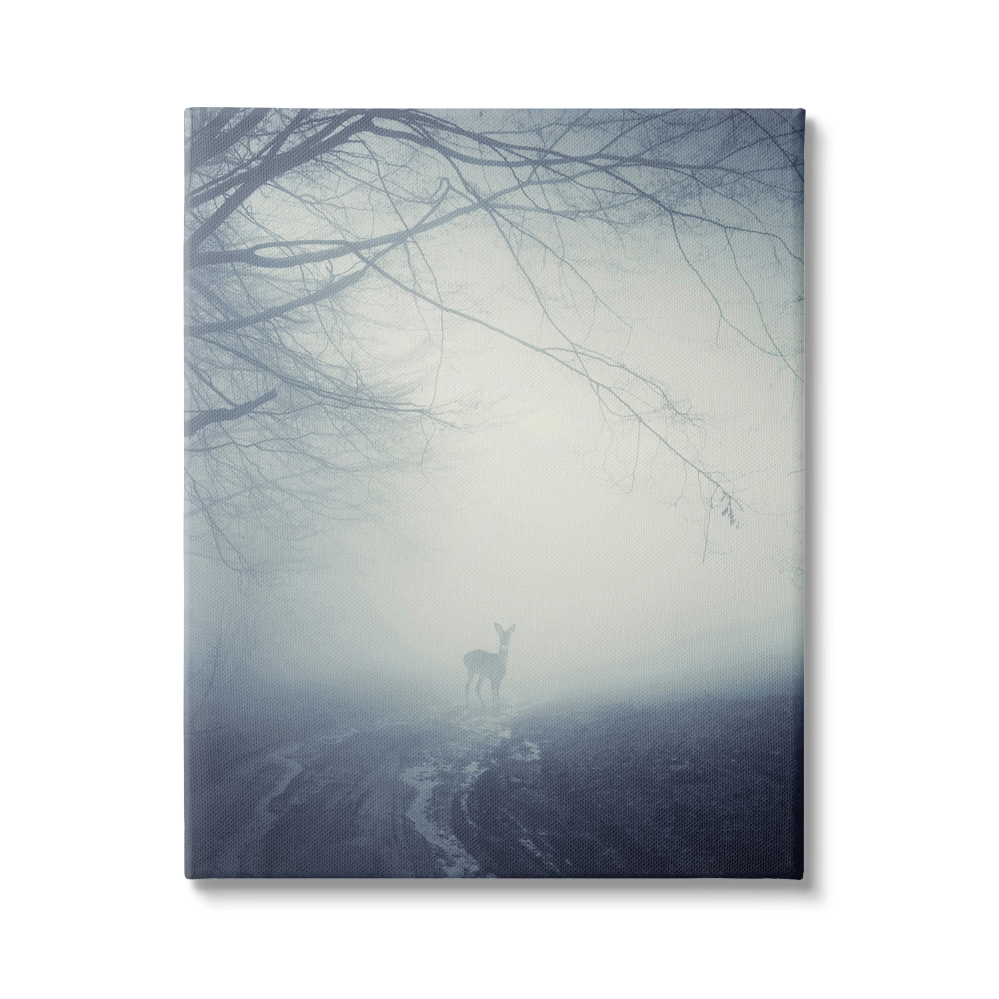 Stupell Industries Serene Monochromatic Deer Standing Foggy Nighttime Scene, 16 x 20, Design by Incado