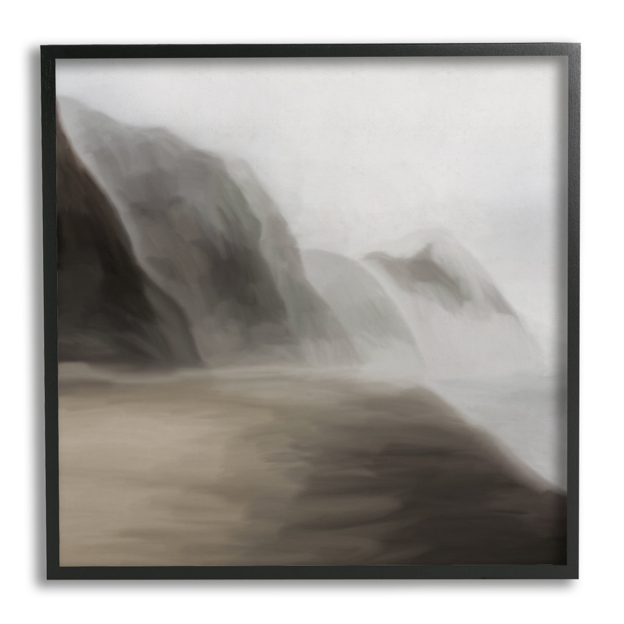 Stupell Industries Serene Mountain Landscape Foggy Abstract Clouds Framed Wall Art, 17 x 30, Design by JJ Design House LLC