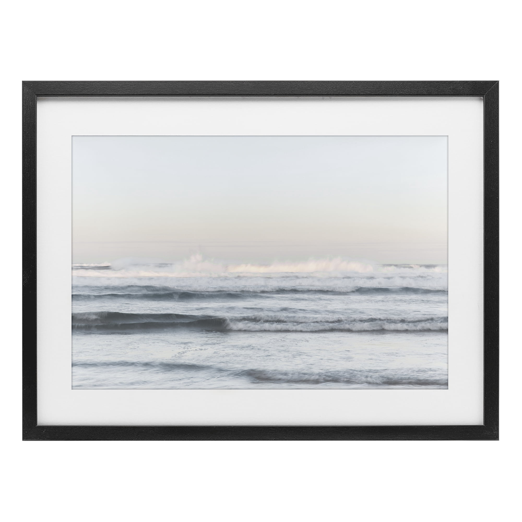 Stupell Industries Serene Ocean Waves Calmness Black Framed Print Under Glass, design by Melissa McClain