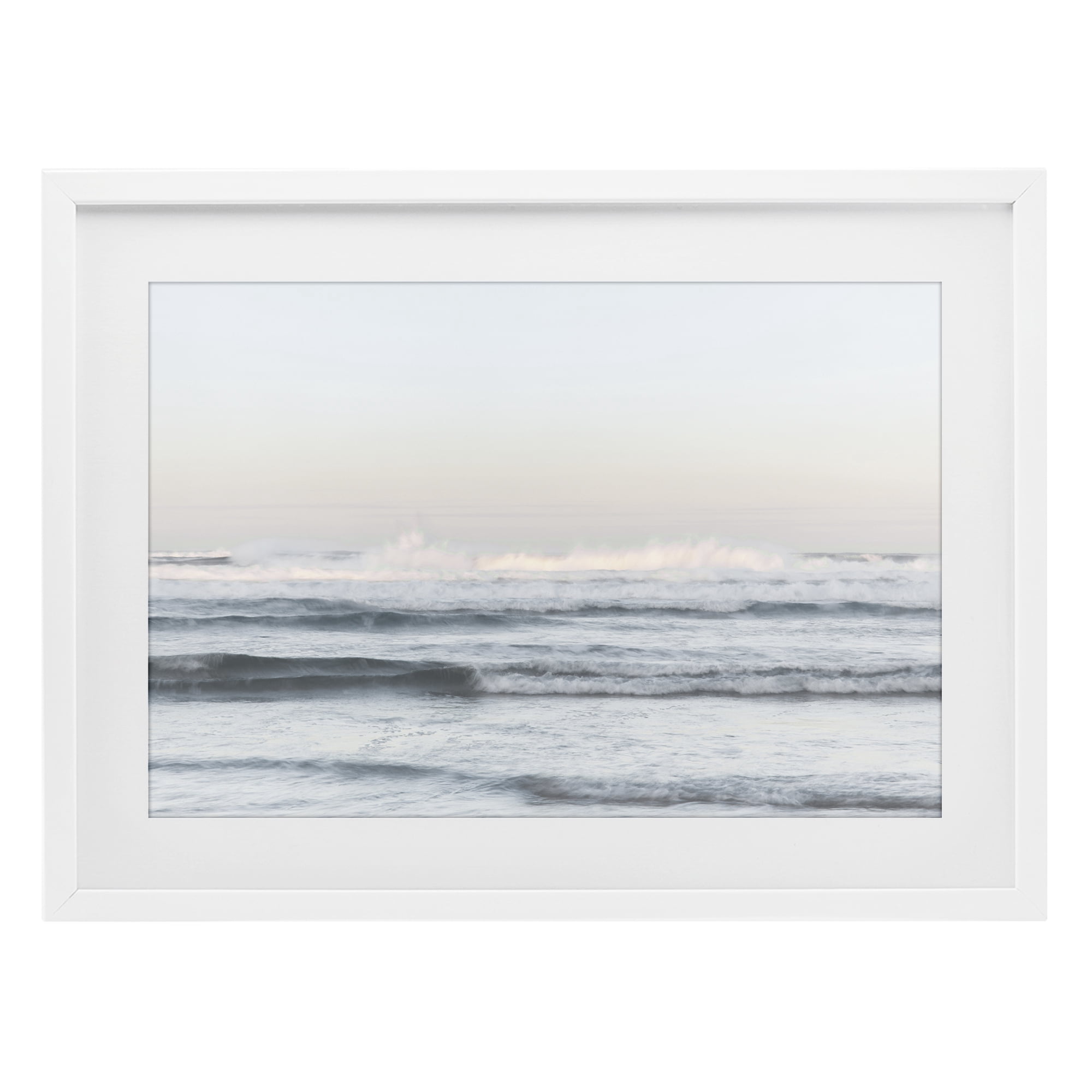 Stupell Industries Serene Ocean Waves Calmness White Framed Print Under Glass, design by Melissa McClain