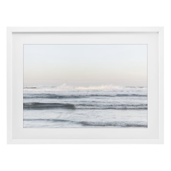 Stupell Industries Transitional Serene Ocean Waves Calmness White Framed Print Under Glass, 20 x 14, by Melissa McClain