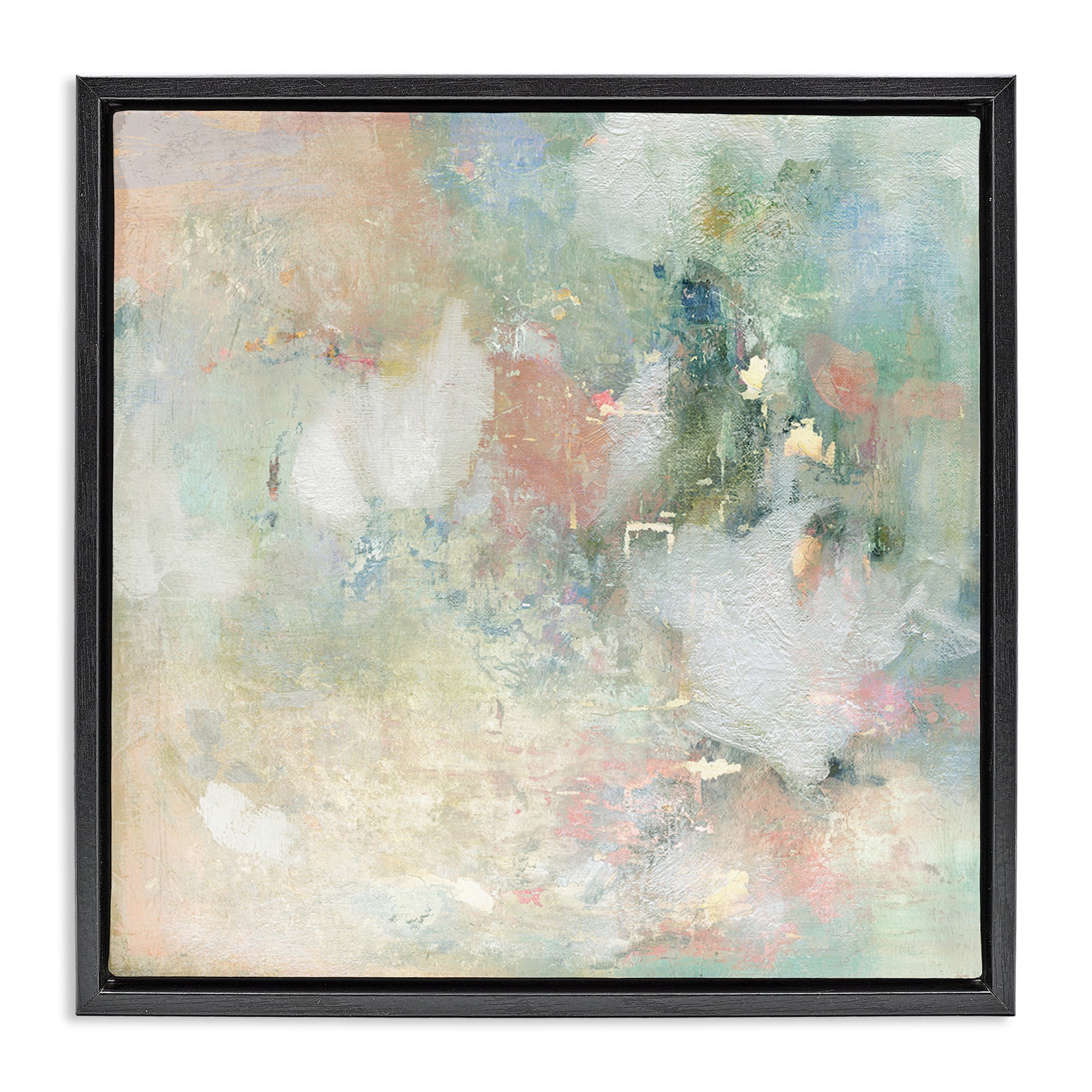 Stupell Industries Serene Pastel Brushstroke Harmony Black Framed Floater Canvas Wall Art, design by Carol Robinson