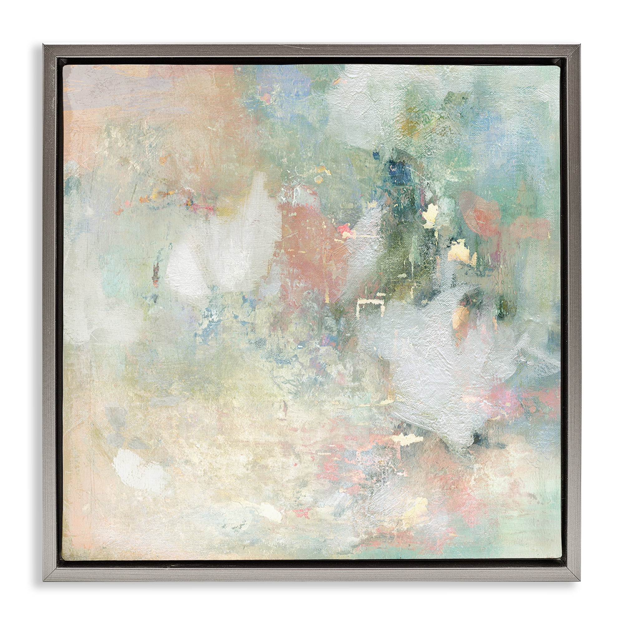Stupell Industries Serene Pastel Brushstroke Harmony Gray Framed Floater Canvas Wall Art, design by Carol Robinson